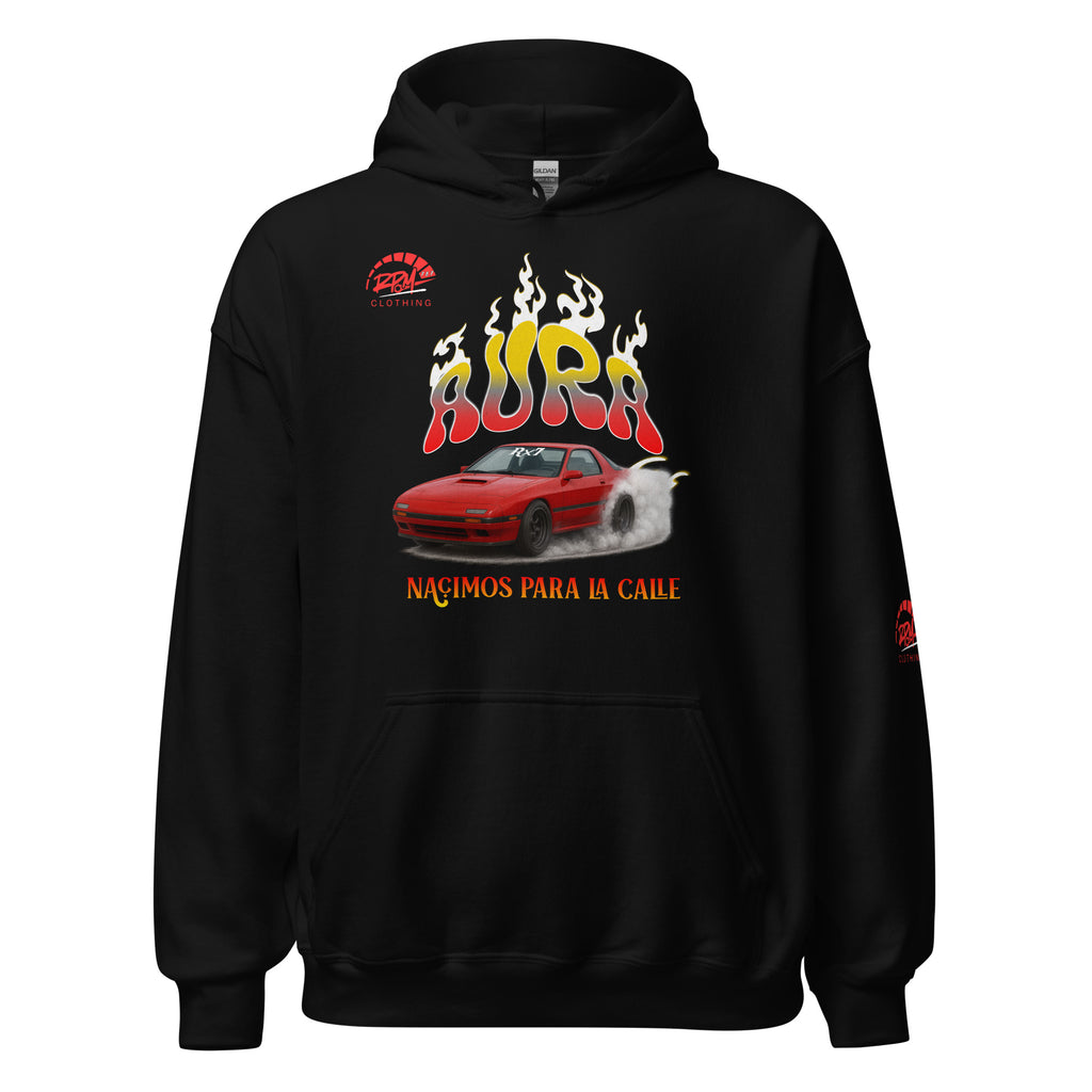 AURA RX7 Unisex Hoodie (Red/Dark) | RPM 787 - RPM 787 Clothing