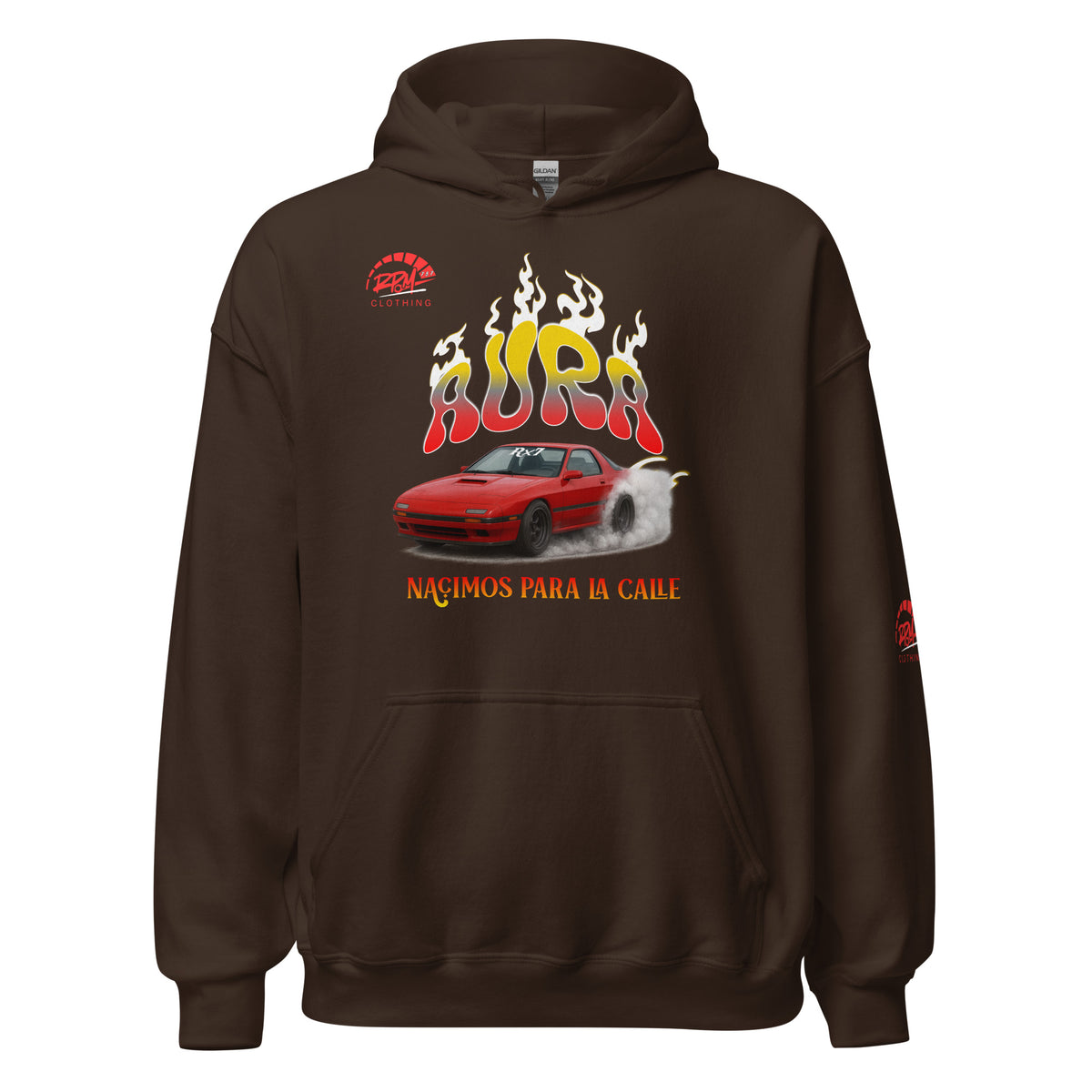 AURA RX7 Unisex Hoodie (Red/Dark) | RPM 787 - RPM 787 Clothing
