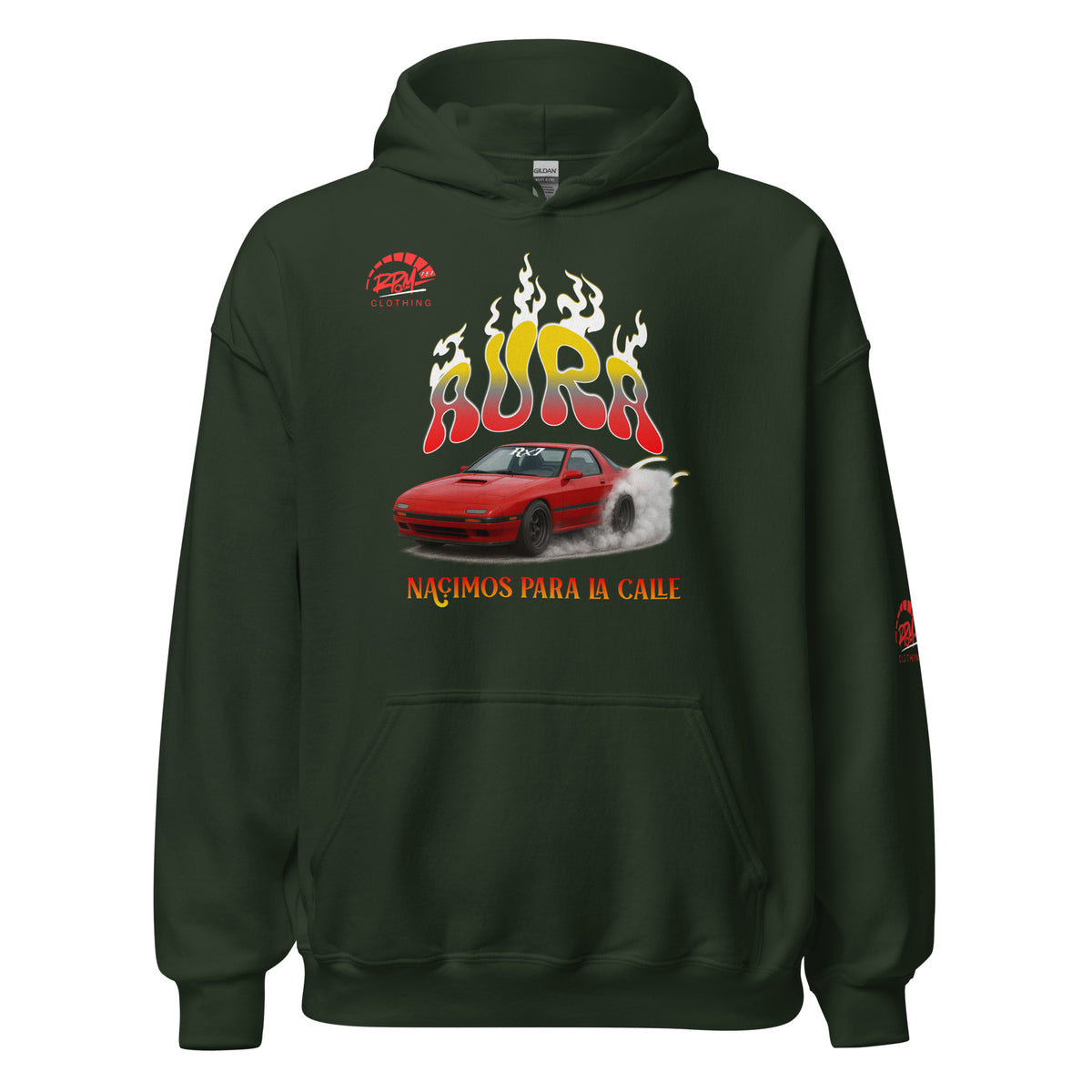 AURA RX7 Unisex Hoodie (Red/Dark) | RPM 787 - RPM 787 Clothing