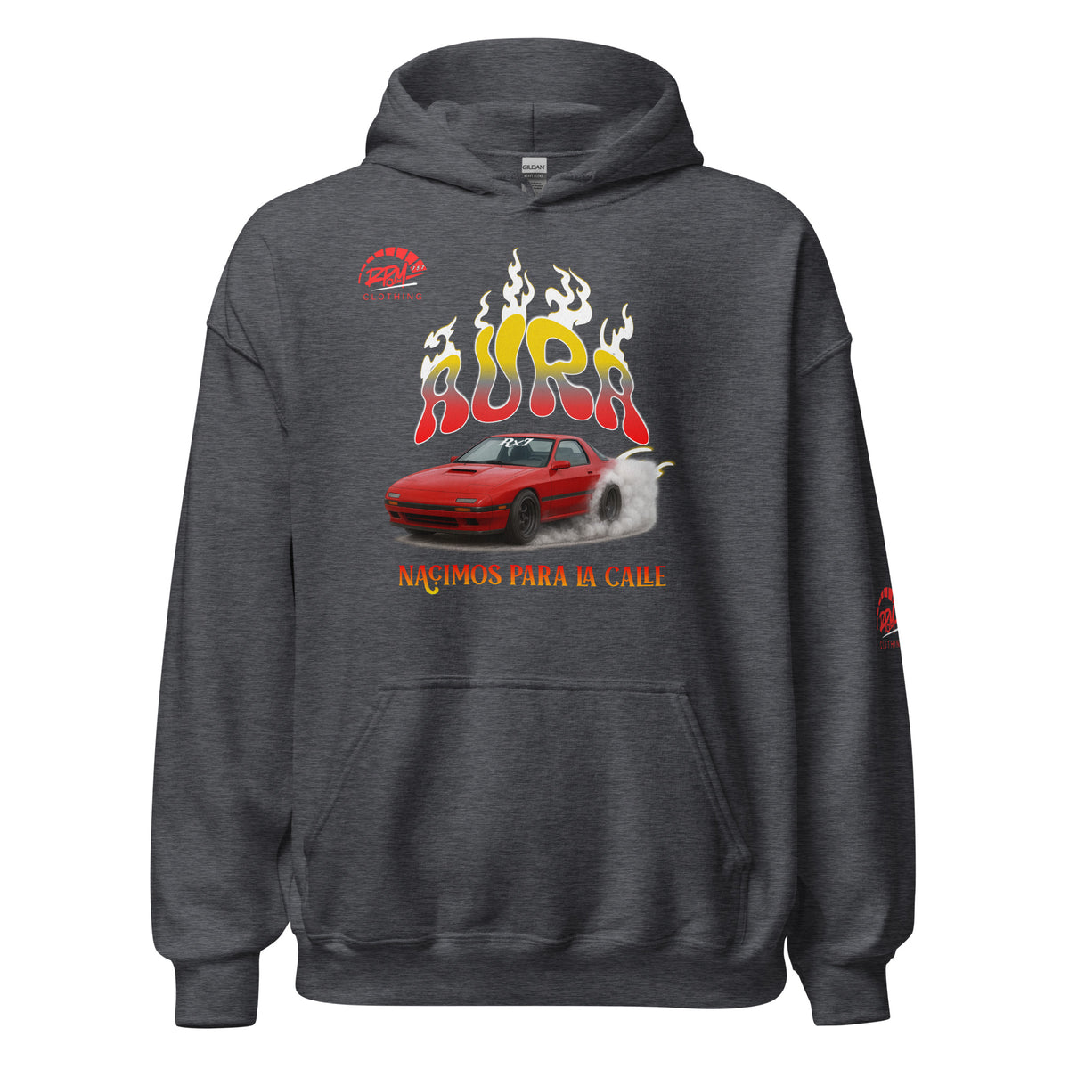 AURA RX7 Unisex Hoodie (Red/Dark) | RPM 787 - RPM 787 Clothing