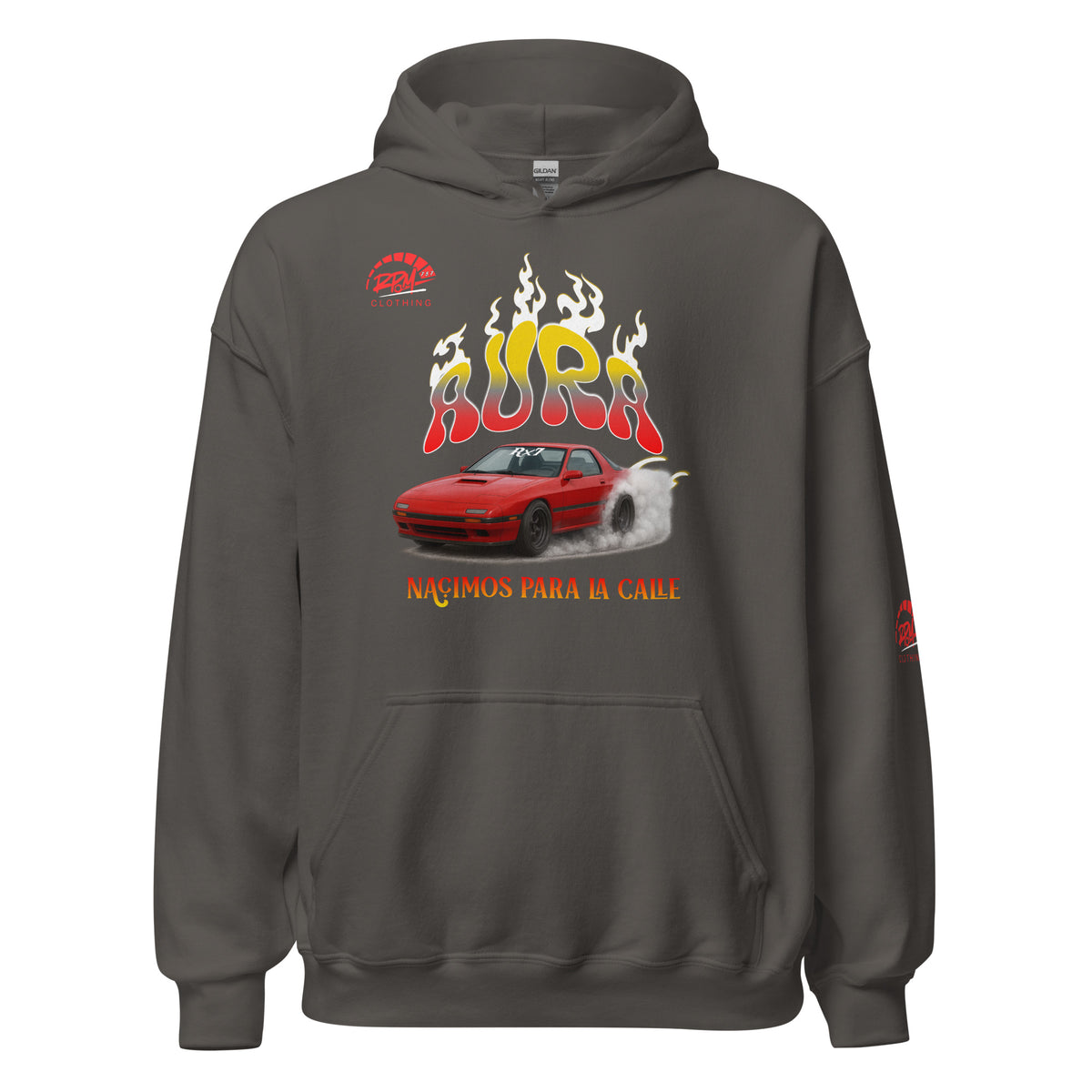 AURA RX7 Unisex Hoodie (Red/Dark) | RPM 787 - RPM 787 Clothing