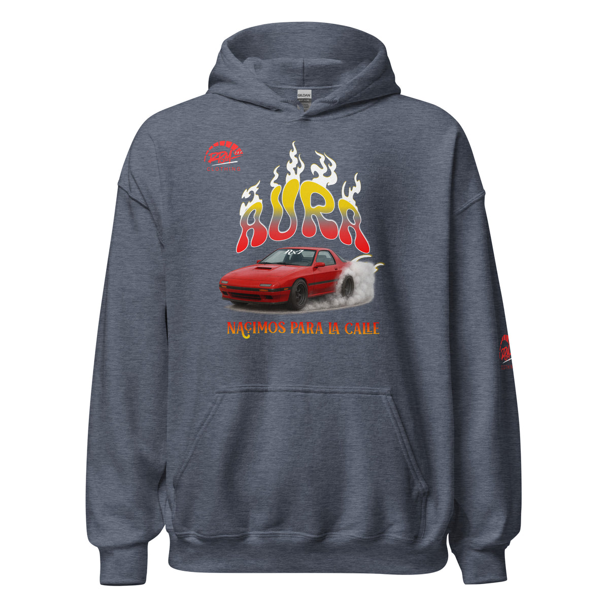 AURA RX7 Unisex Hoodie (Red/Dark) | RPM 787 - RPM 787 Clothing