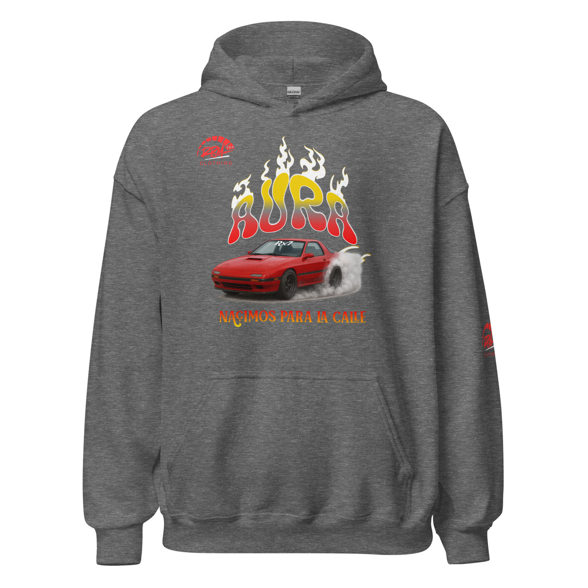 AURA RX7 Unisex Hoodie (Red/Dark) | RPM 787 - RPM 787 Clothing