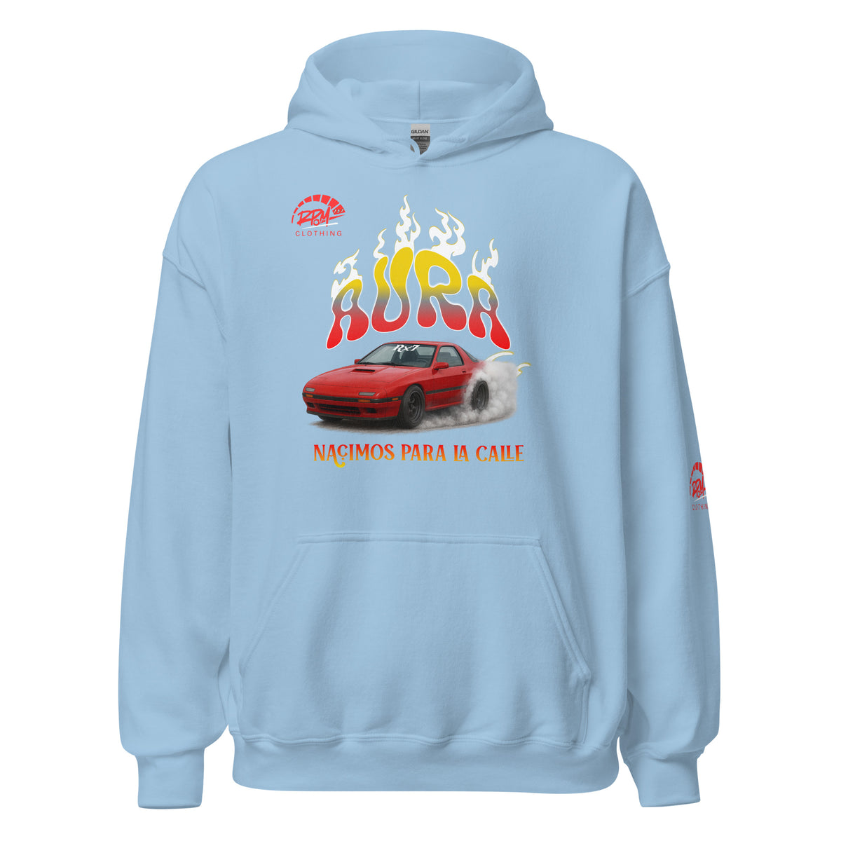 AURA RX7 Unisex Hoodie (Red/Light) | RPM 787 - RPM 787 Clothing