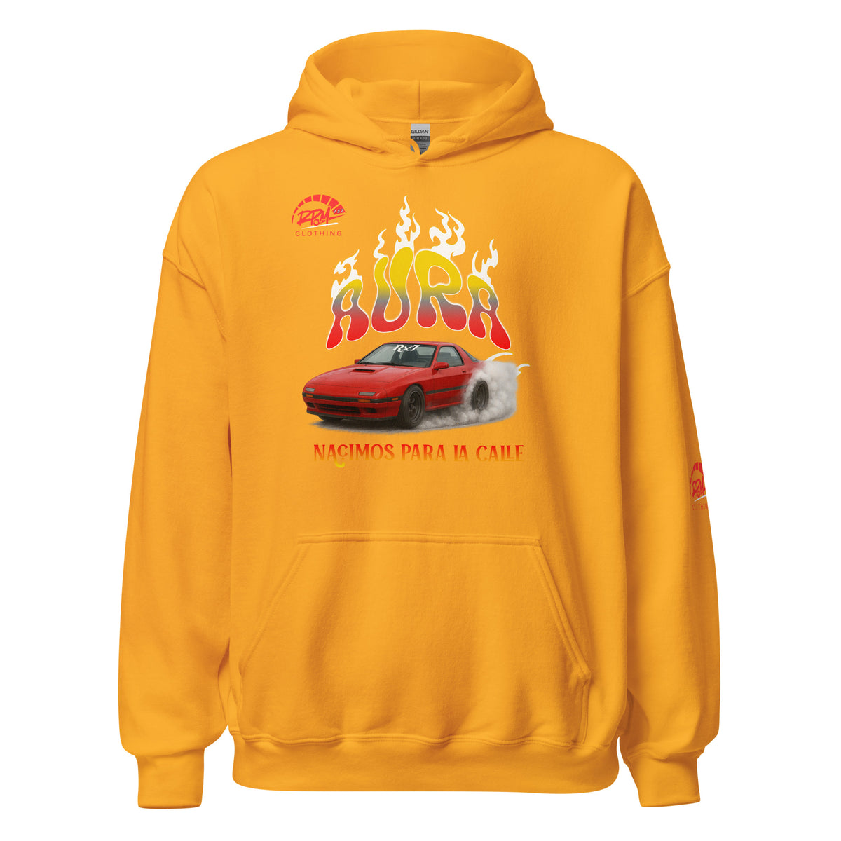 AURA RX7 Unisex Hoodie (Red/Light) | RPM 787 - RPM 787 Clothing