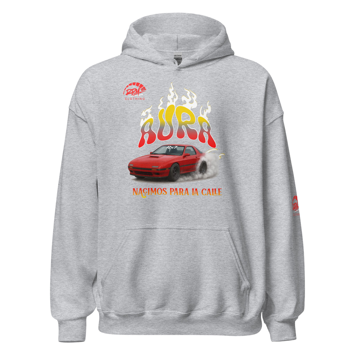 AURA RX7 Unisex Hoodie (Red/Light) | RPM 787 - RPM 787 Clothing