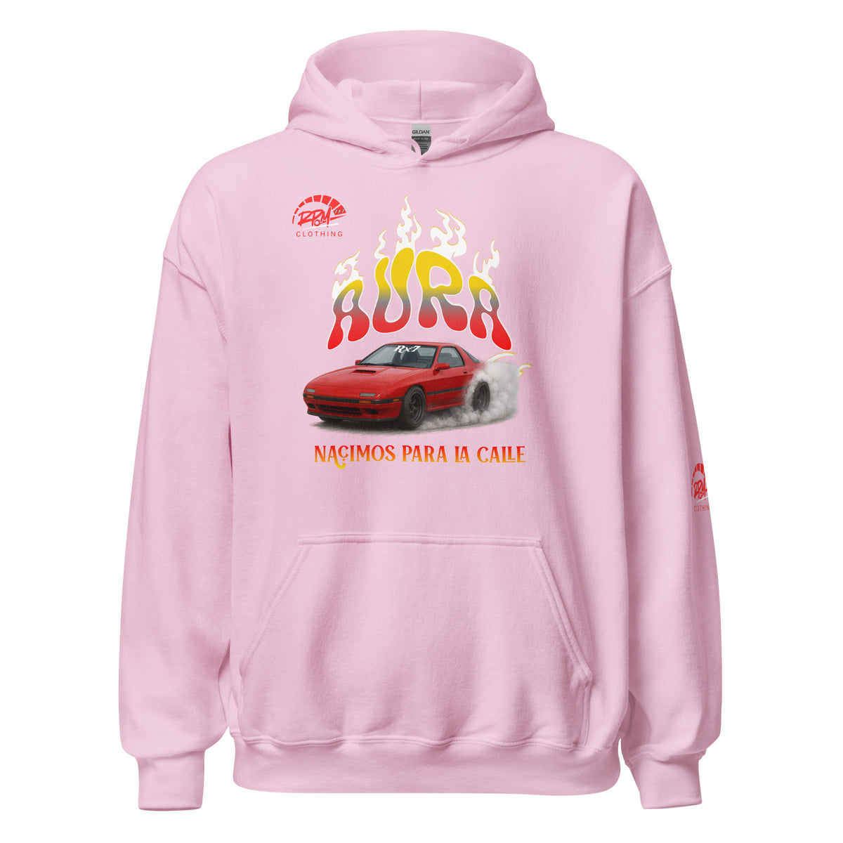 AURA RX7 Unisex Hoodie (Red/Light) | RPM 787 - RPM 787 Clothing