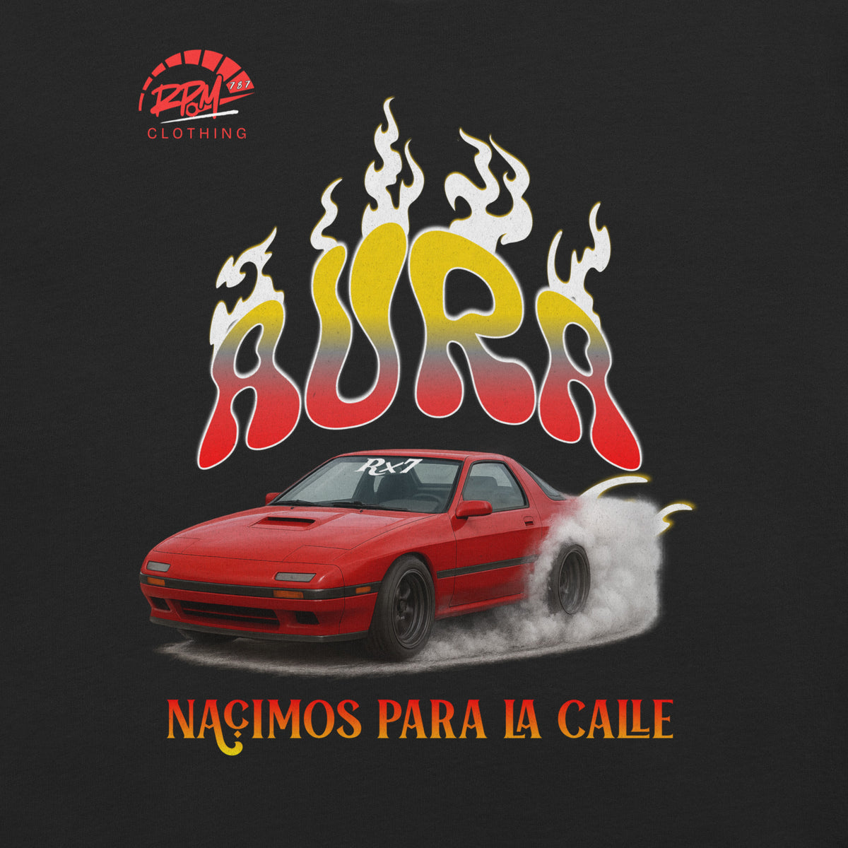 AURA RX7 Unisex Tee (Red/Dark) | RPM 787 - RPM 787 Clothing