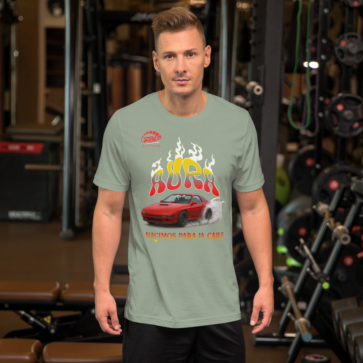 AURA RX7 Unisex Tee (Red/Light) | RPM 787 - RPM 787 Clothing