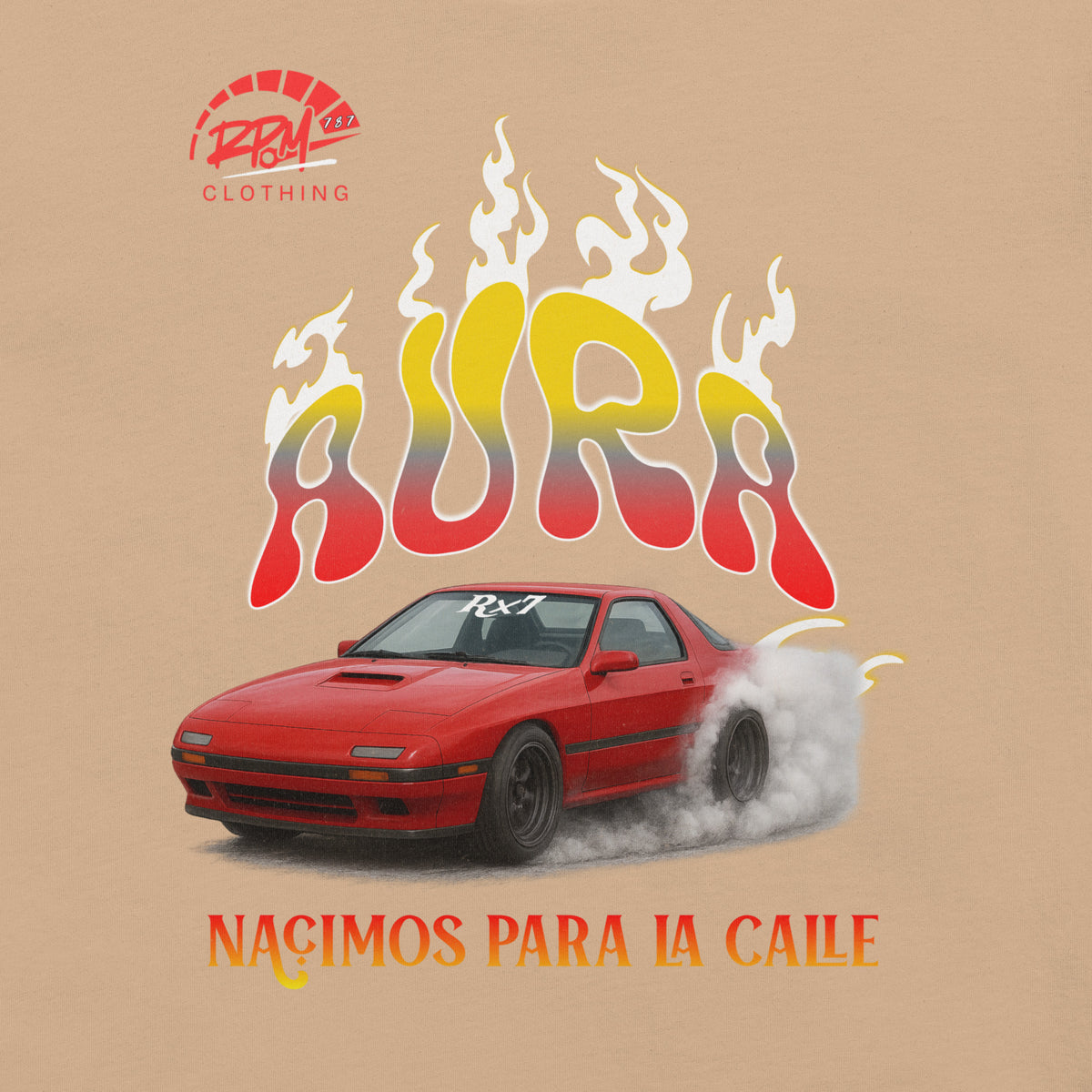 AURA RX7 Unisex Tee (Red/Light) | RPM 787 - RPM 787 Clothing