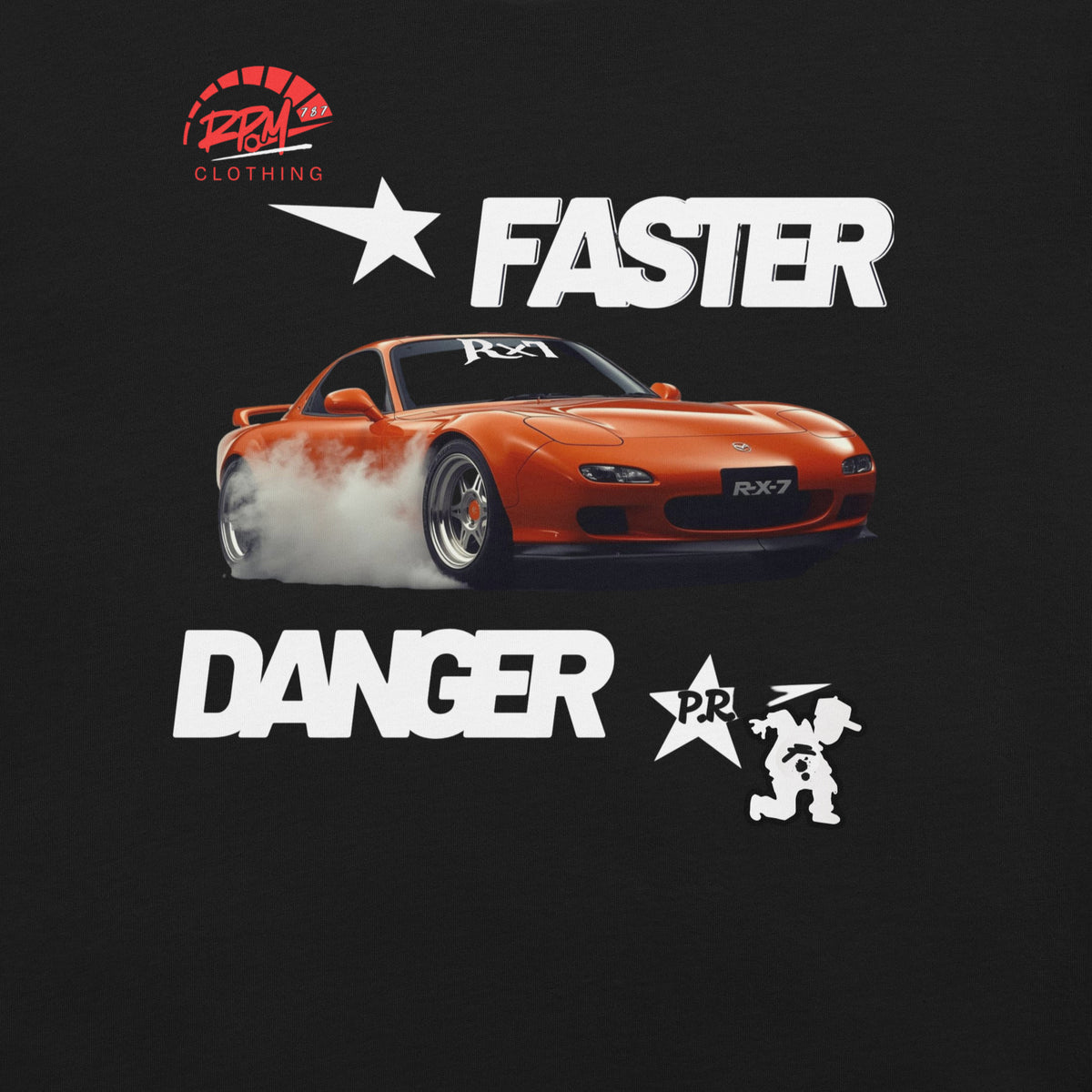 Faster Danger Rx7 Unisex Tee (Dark) | RPM - RPM 787 Clothing