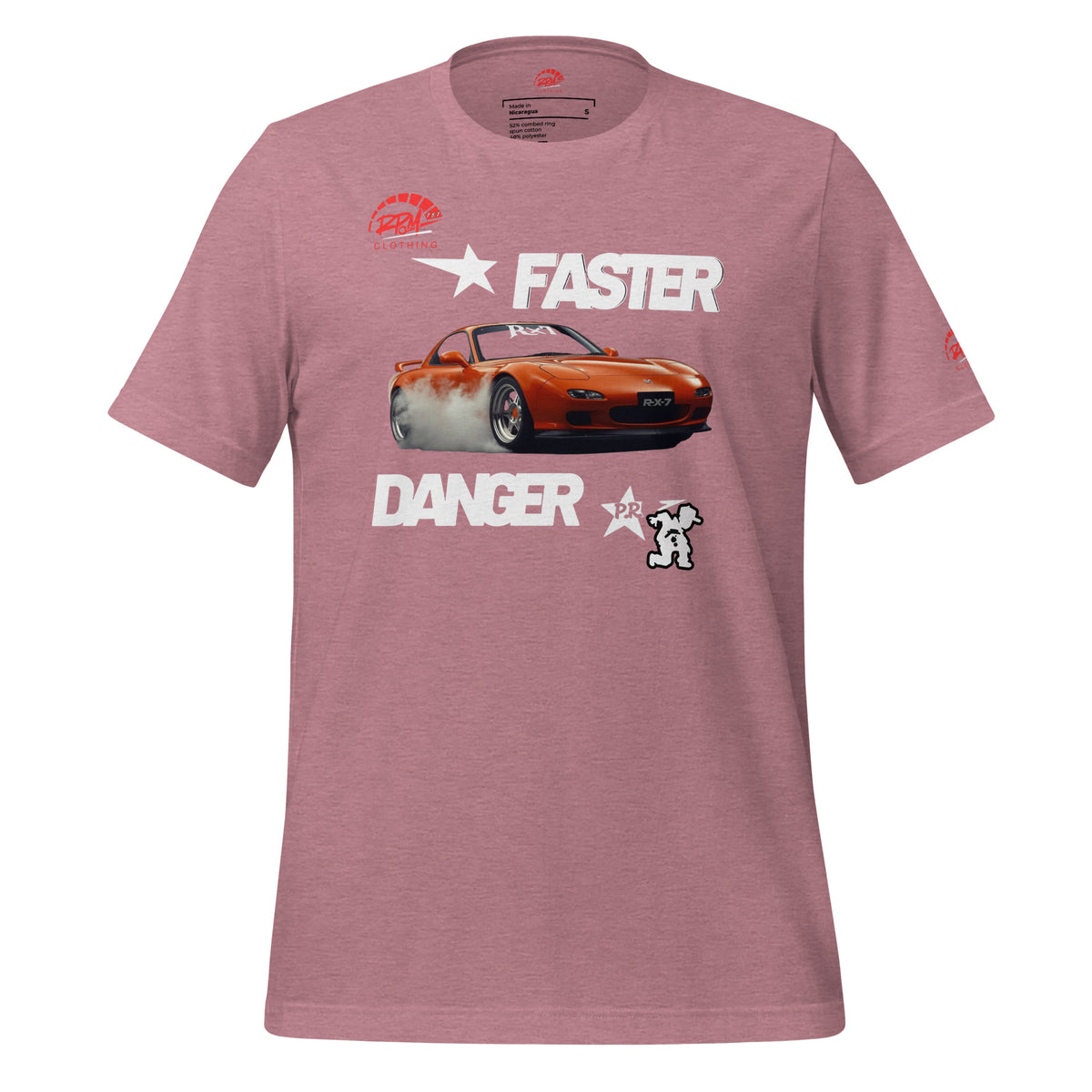 Faster Danger Rx7 Unisex Tee (Light) | RPM 787 - RPM 787 Clothing