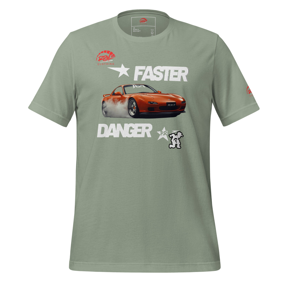 Faster Danger Rx7 Unisex Tee (Light) | RPM 787 - RPM 787 Clothing
