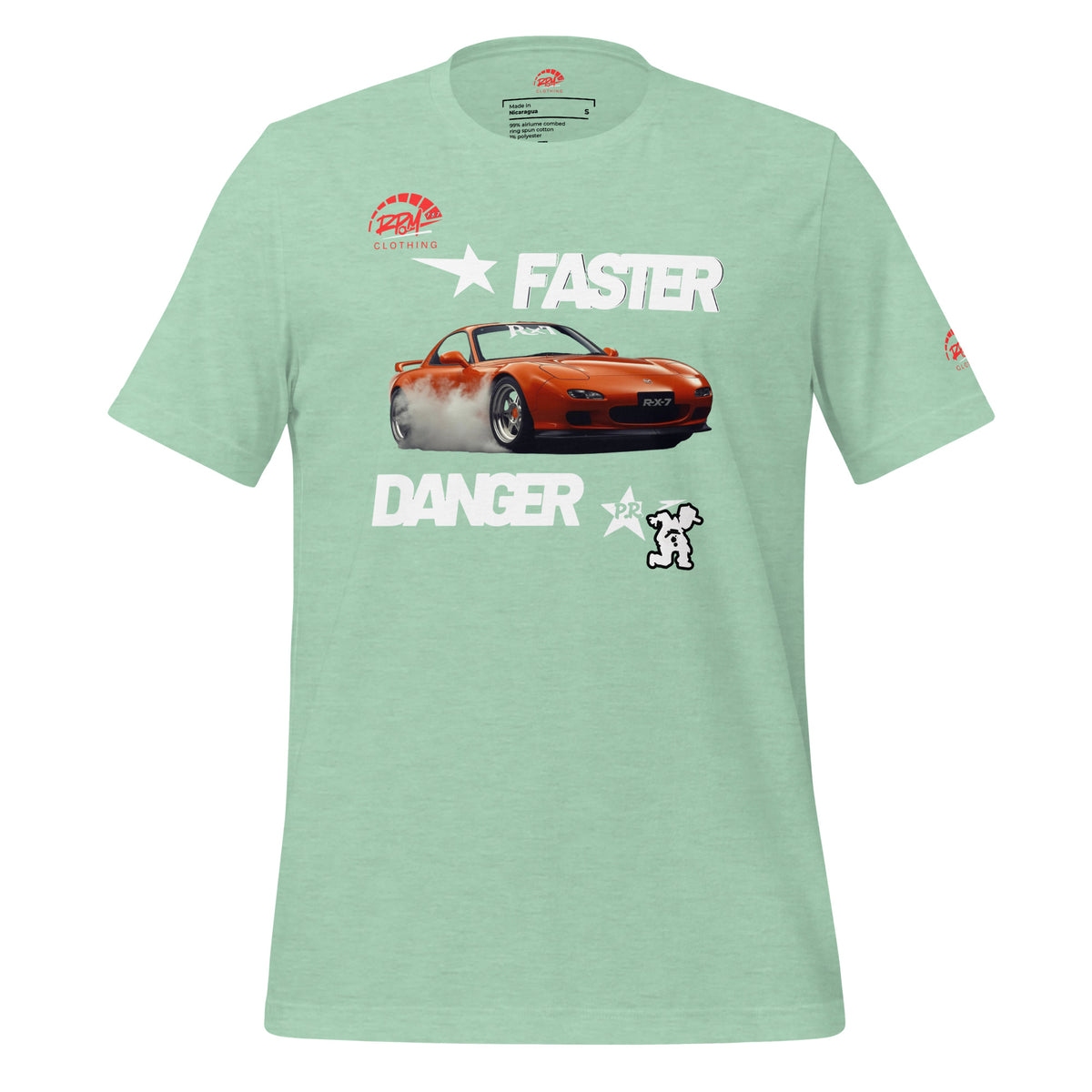 Faster Danger Rx7 Unisex Tee (Light) | RPM 787 - RPM 787 Clothing