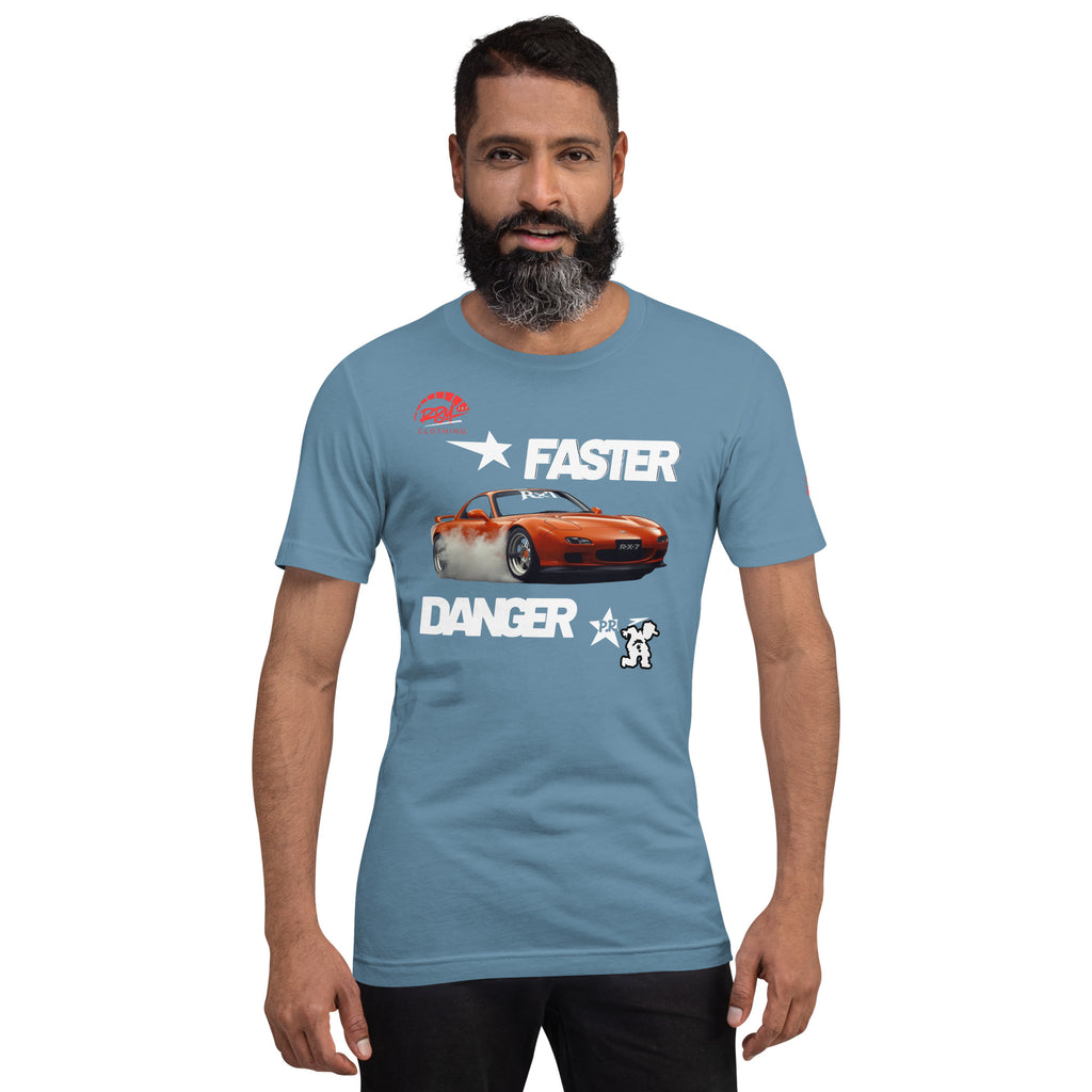 Faster Danger Rx7 Unisex Tee (Light) | RPM 787 - RPM 787 Clothing