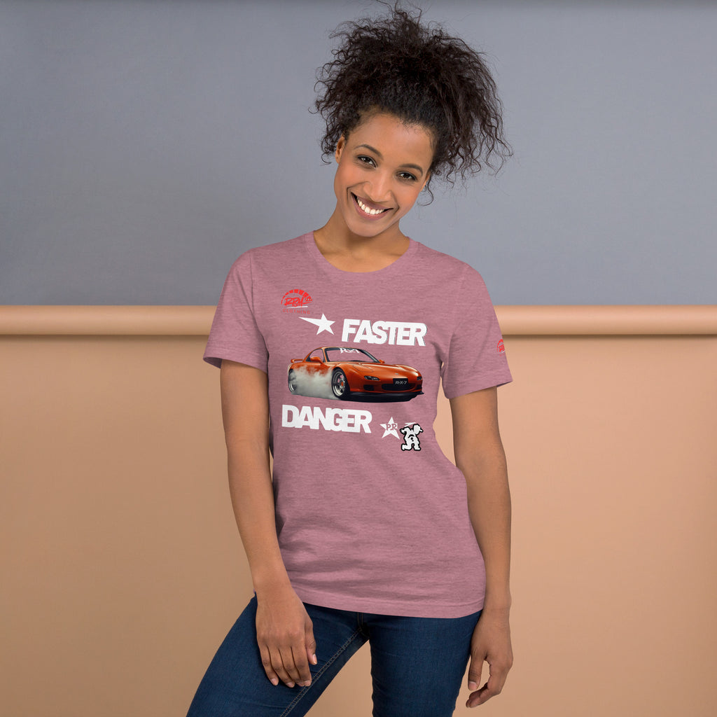Faster Danger Rx7 Unisex Tee (Light) | RPM 787 - RPM 787 Clothing