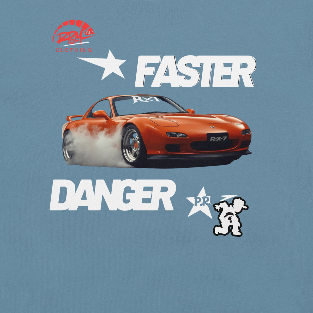 Faster Danger Rx7 Unisex Tee (Light) | RPM 787 - RPM 787 Clothing
