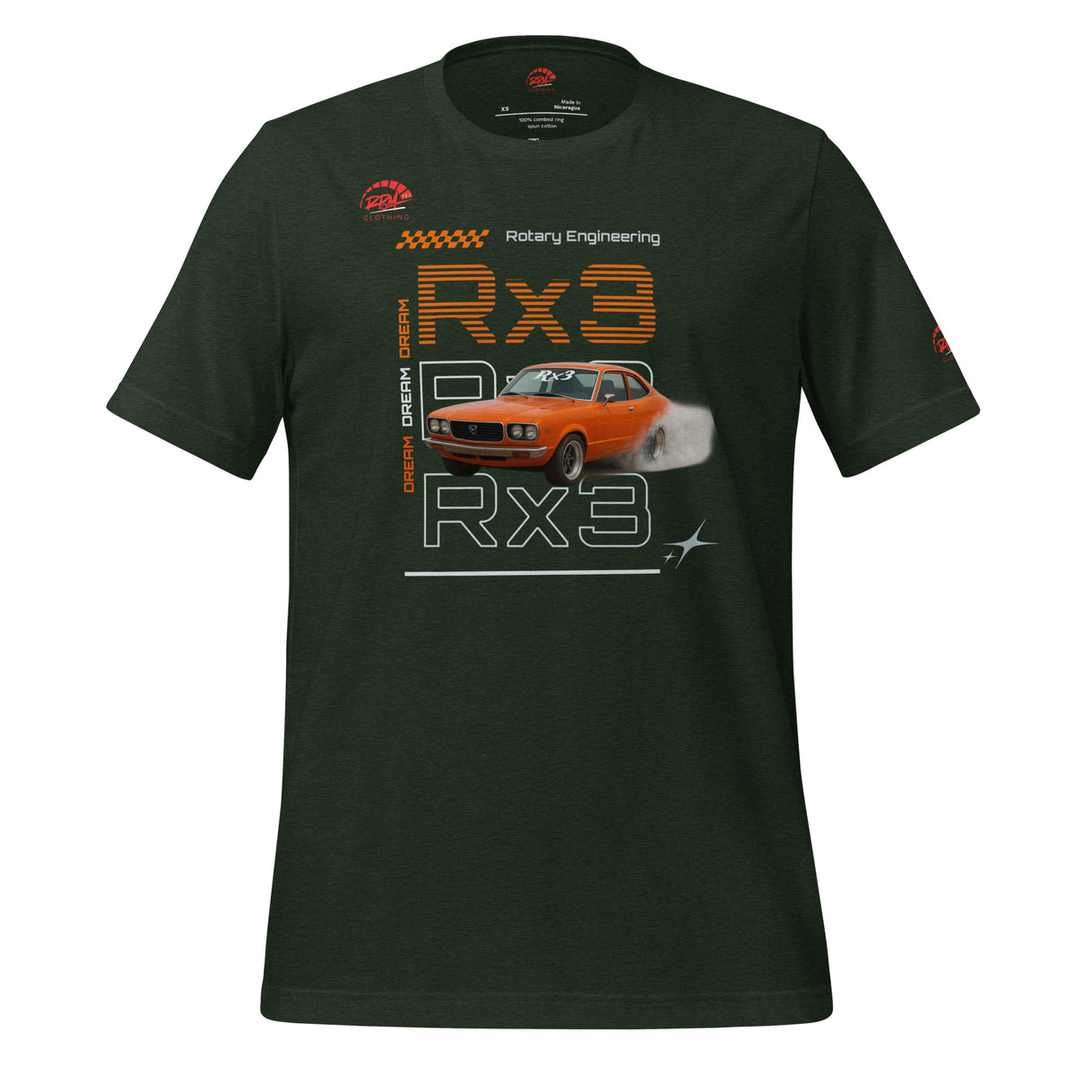 Rotary Dream RX3 Unisex Tee (Orange/Dark) | RPM 787 - RPM 787 Clothing