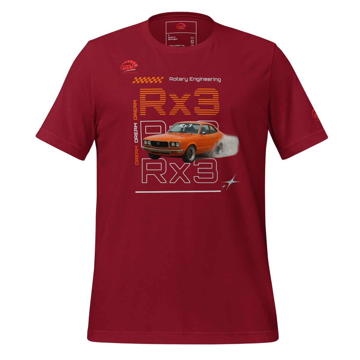 Rotary Dream RX3 Unisex Tee (Orange/Dark) | RPM 787 - RPM 787 Clothing