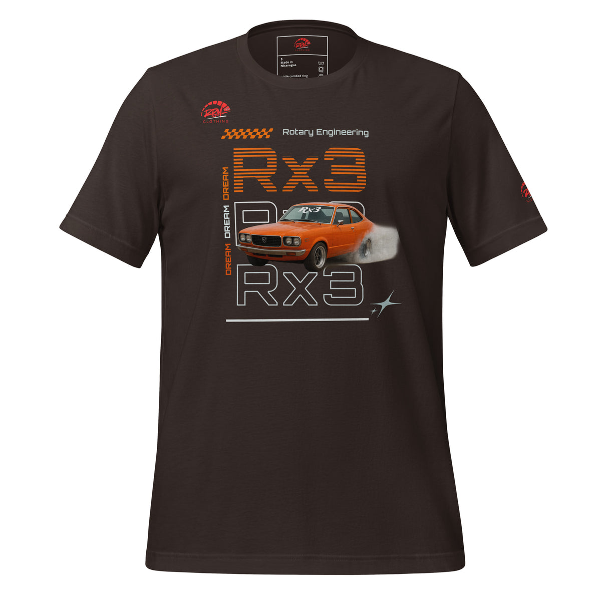 Rotary Dream RX3 Unisex Tee (Orange/Dark) | RPM 787 - RPM 787 Clothing