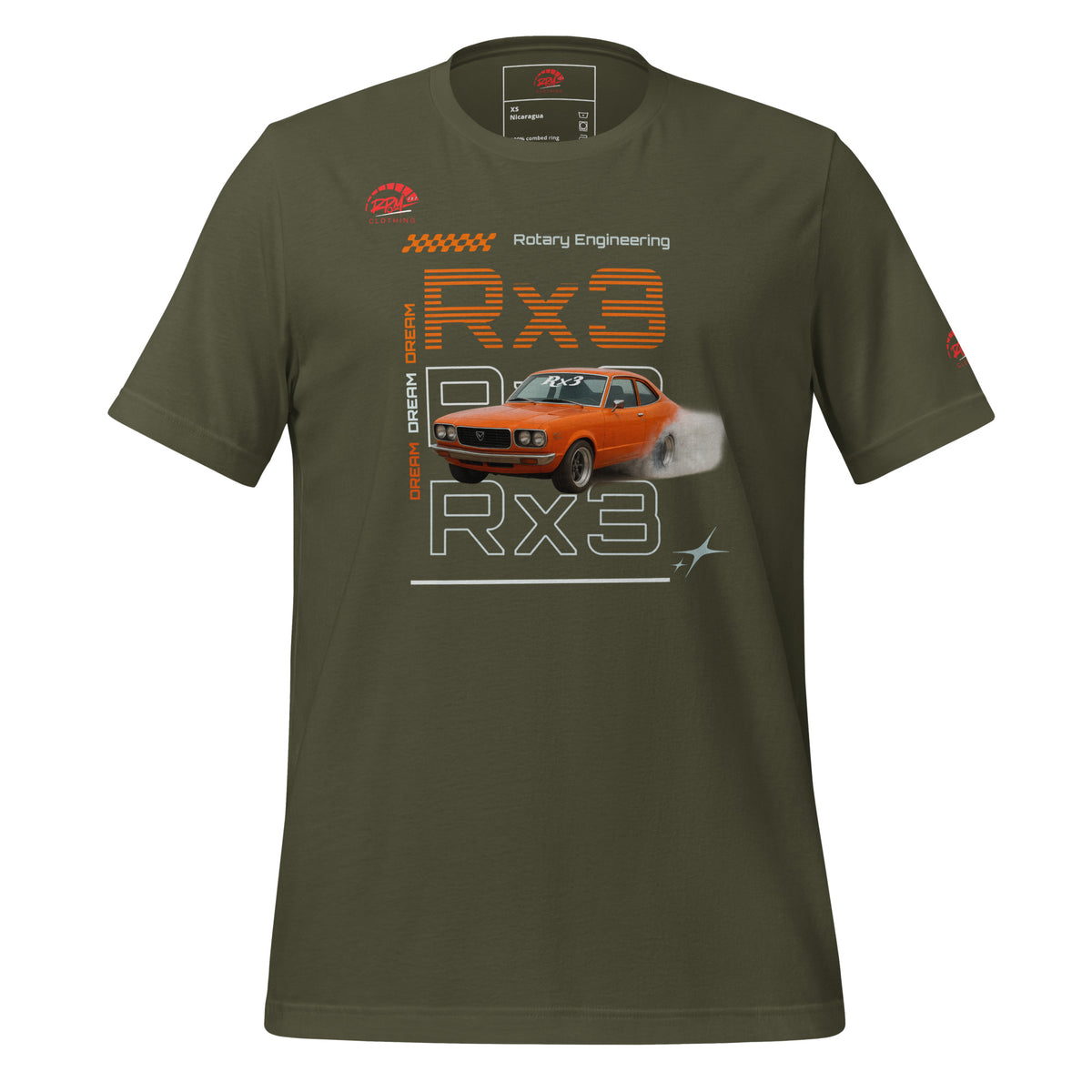 Rotary Dream RX3 Unisex Tee (Orange/Dark) | RPM 787 - RPM 787 Clothing