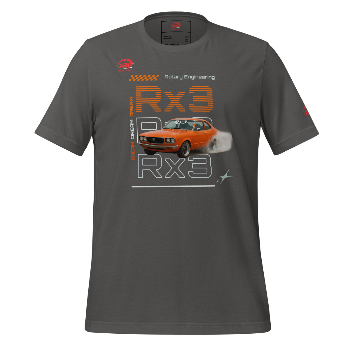 Rotary Dream RX3 Unisex Tee (Orange/Dark) | RPM 787 - RPM 787 Clothing