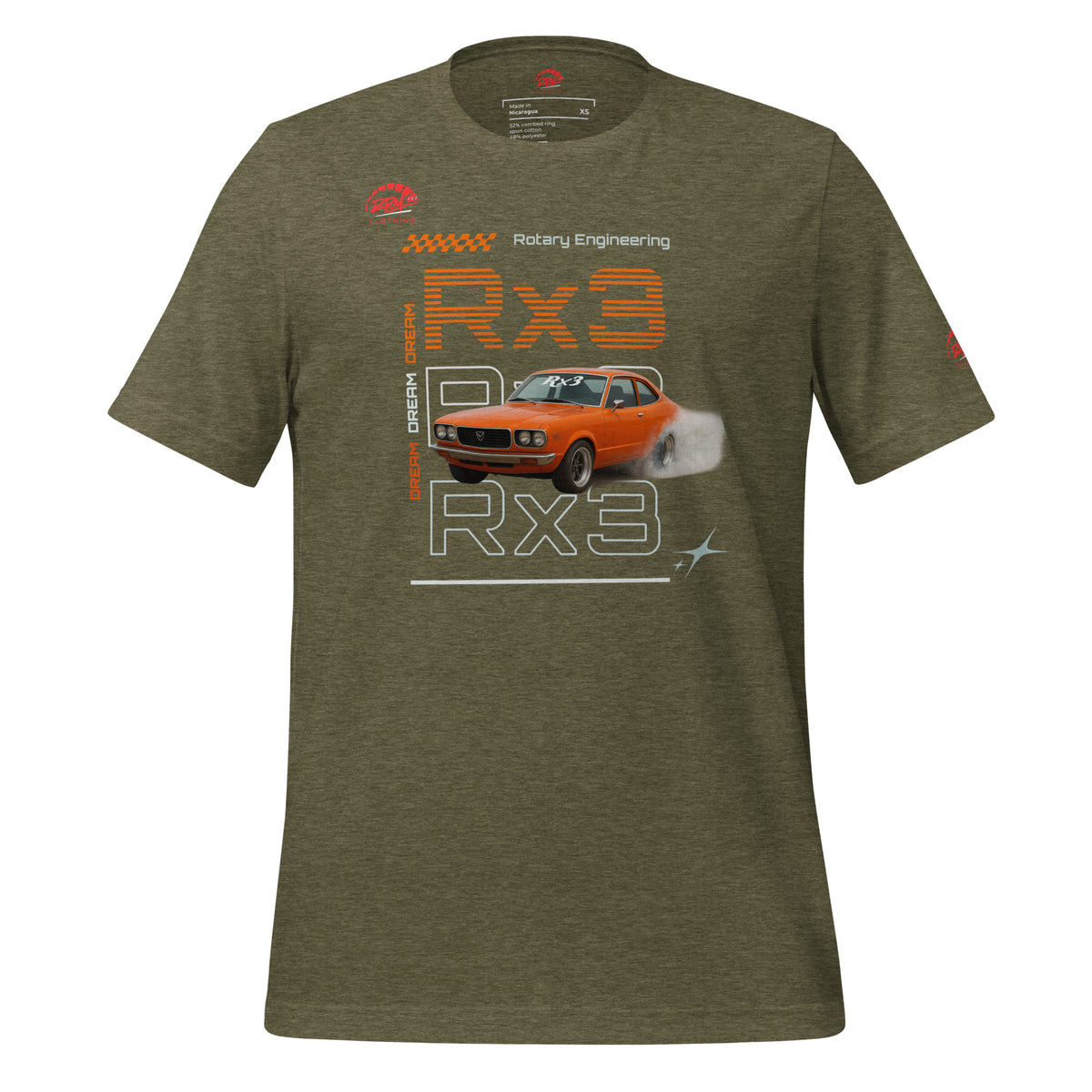 Rotary Dream RX3 Unisex Tee (Orange/Dark) | RPM 787 - RPM 787 Clothing
