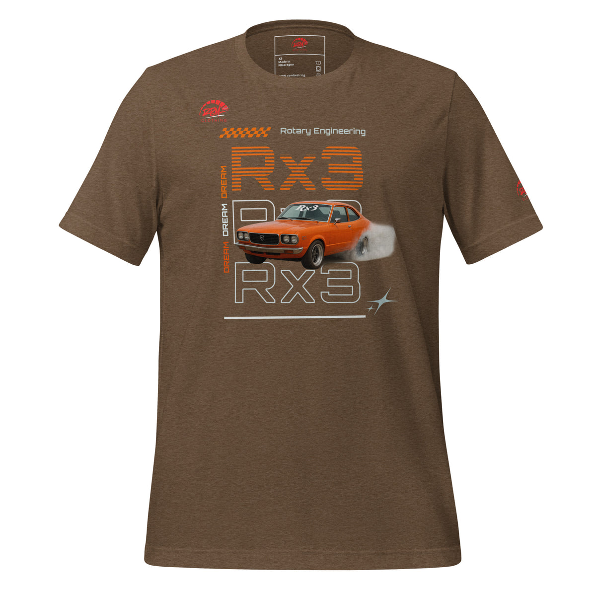 Rotary Dream RX3 Unisex Tee (Orange/Dark) | RPM 787 - RPM 787 Clothing