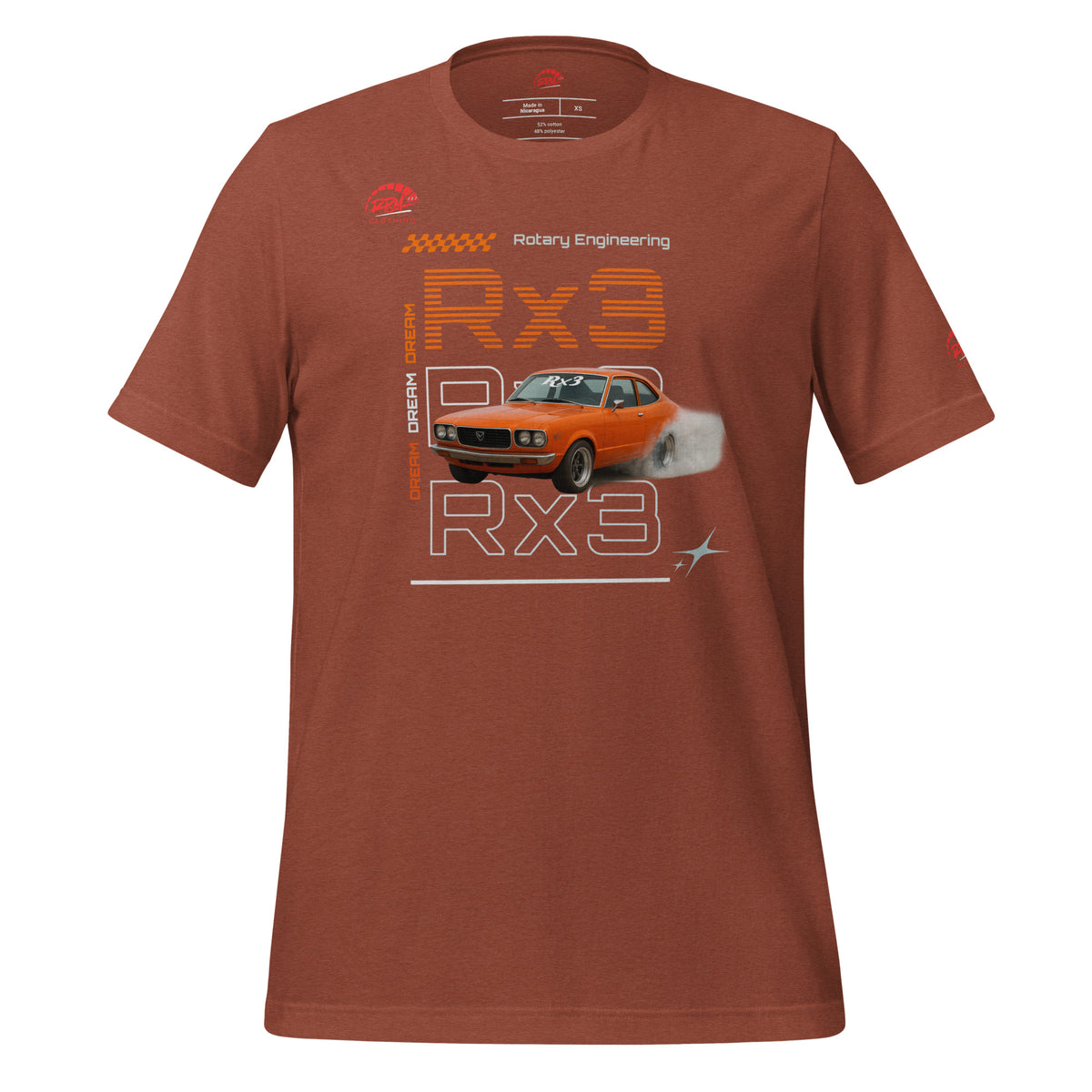 Rotary Dream RX3 Unisex Tee (Orange/Dark) | RPM 787 - RPM 787 Clothing