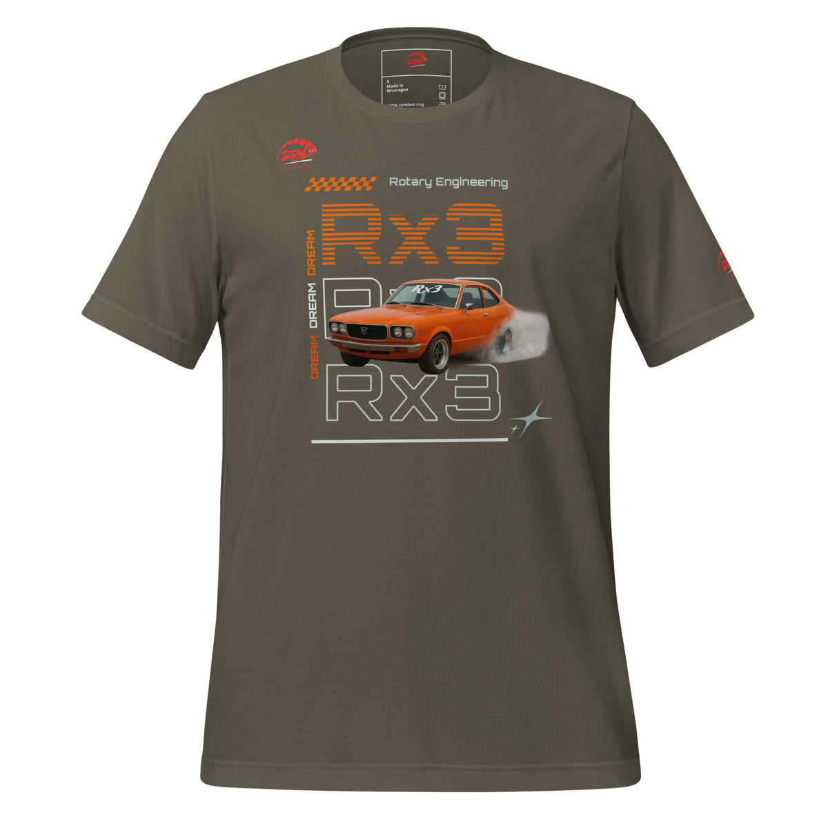 Rotary Dream RX3 Unisex Tee (Orange/Dark) | RPM 787 - RPM 787 Clothing