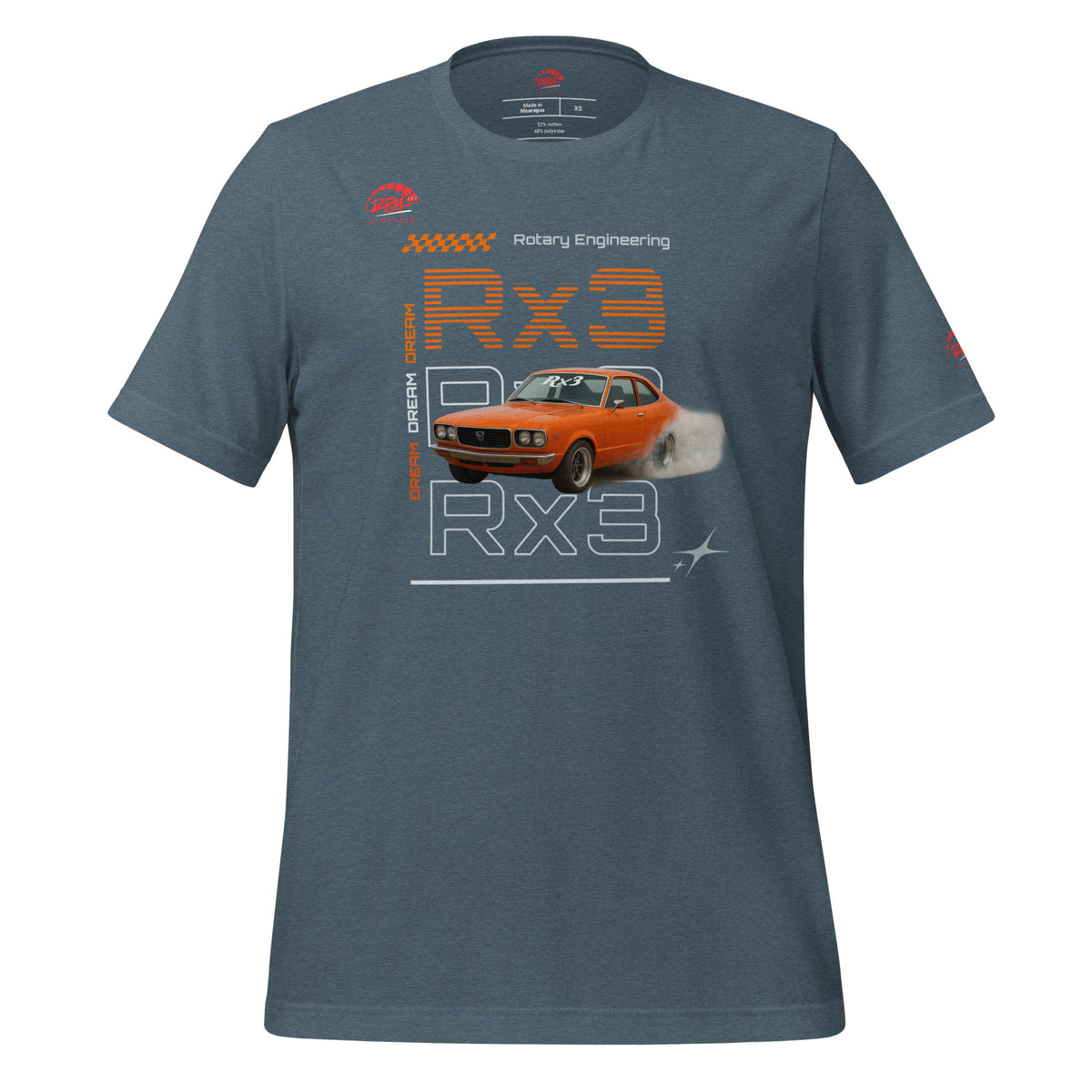 Rotary Dream RX3 Unisex Tee (Orange/Dark) | RPM 787 - RPM 787 Clothing
