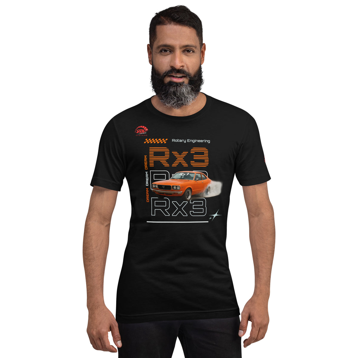 Rotary Dream RX3 Unisex Tee (Orange/Dark) | RPM 787 - RPM 787 Clothing