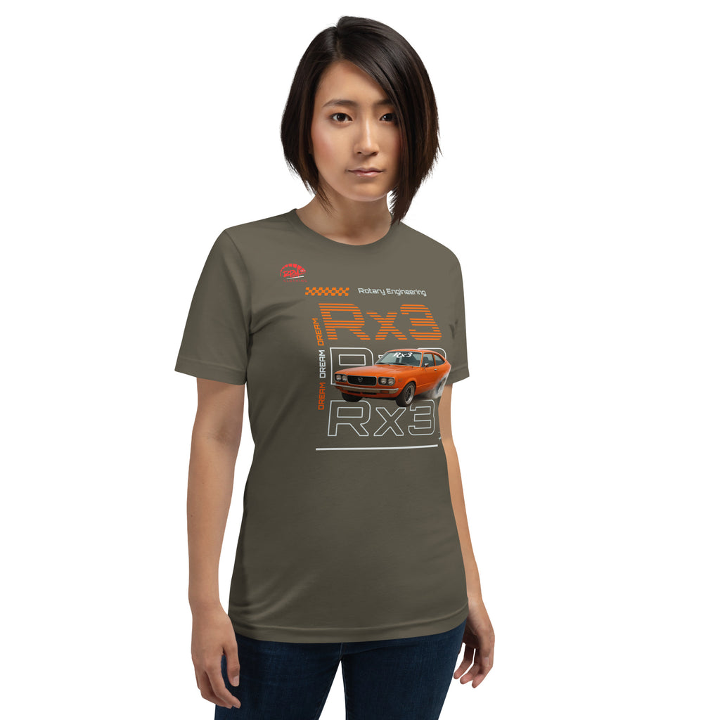 Rotary Dream RX3 Unisex Tee (Orange/Dark) | RPM 787 - RPM 787 Clothing