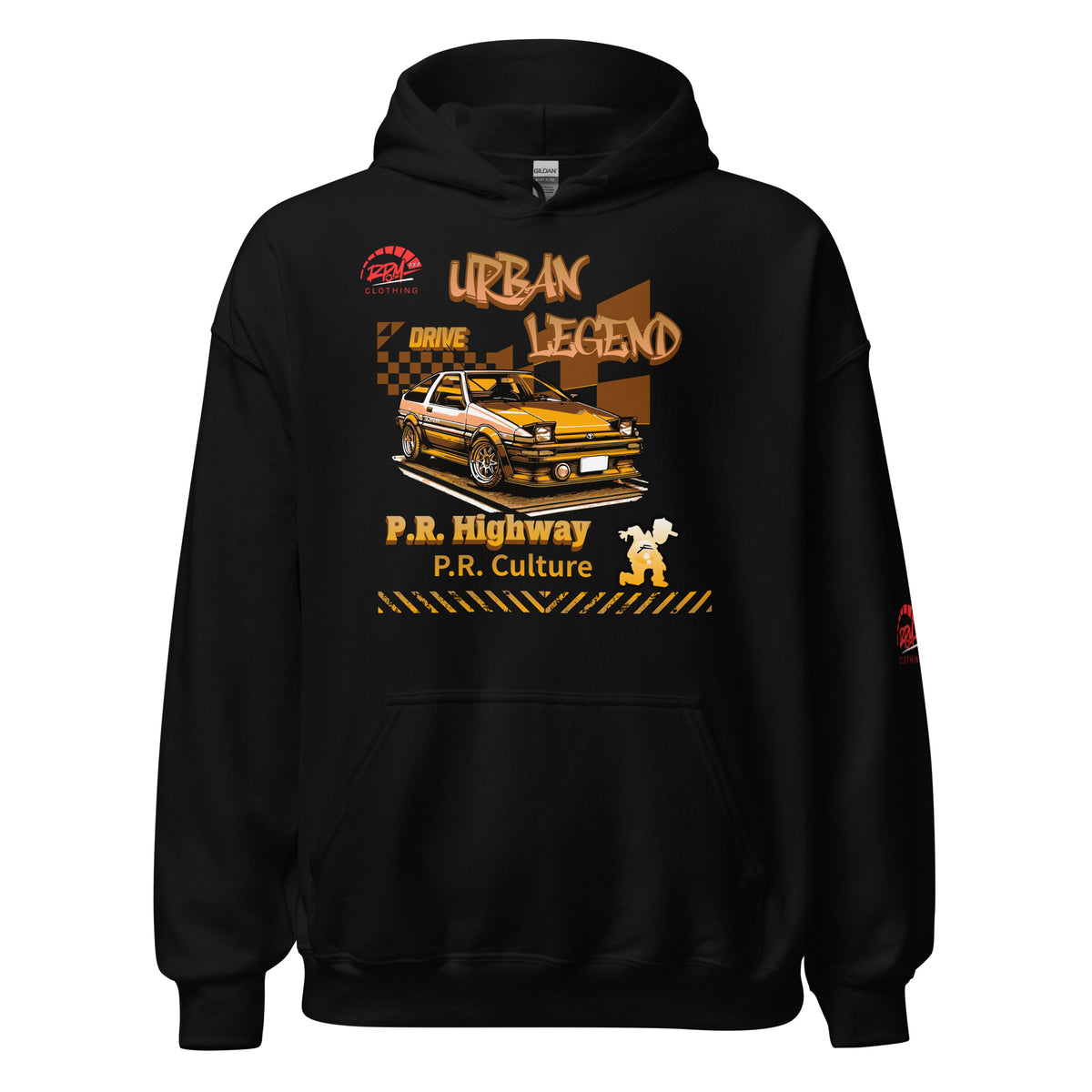 Urban Legend AE86 Unisex Hoodie (Golden/Dark) | RPM 787 - RPM 787 Clothing