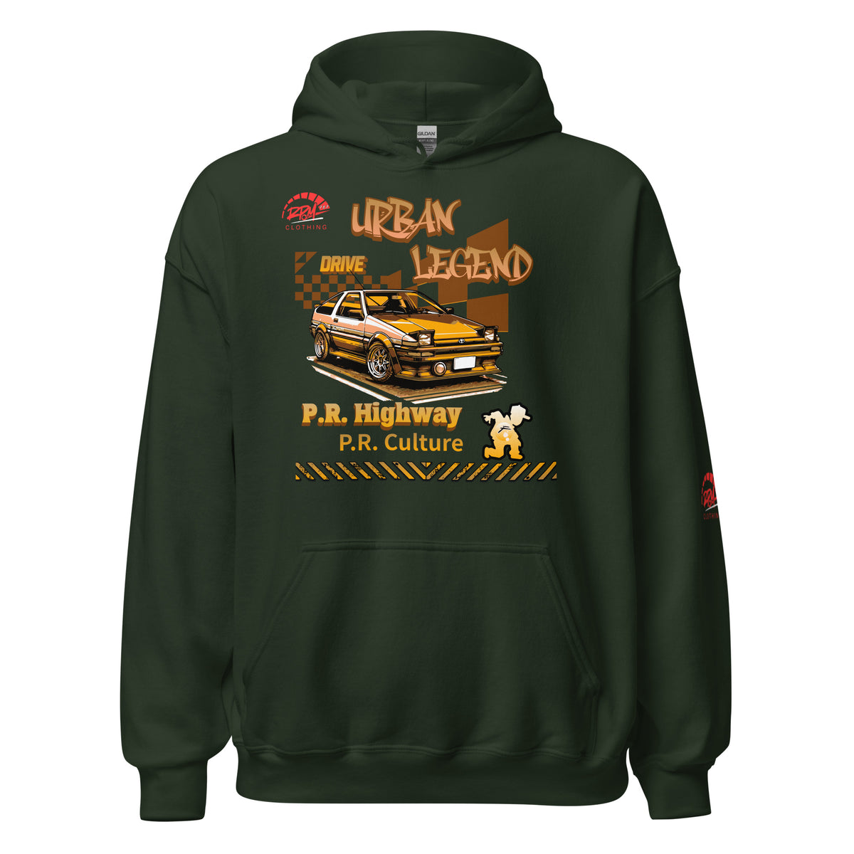 Urban Legend AE86 Unisex Hoodie (Golden/Dark) | RPM 787 - RPM 787 Clothing