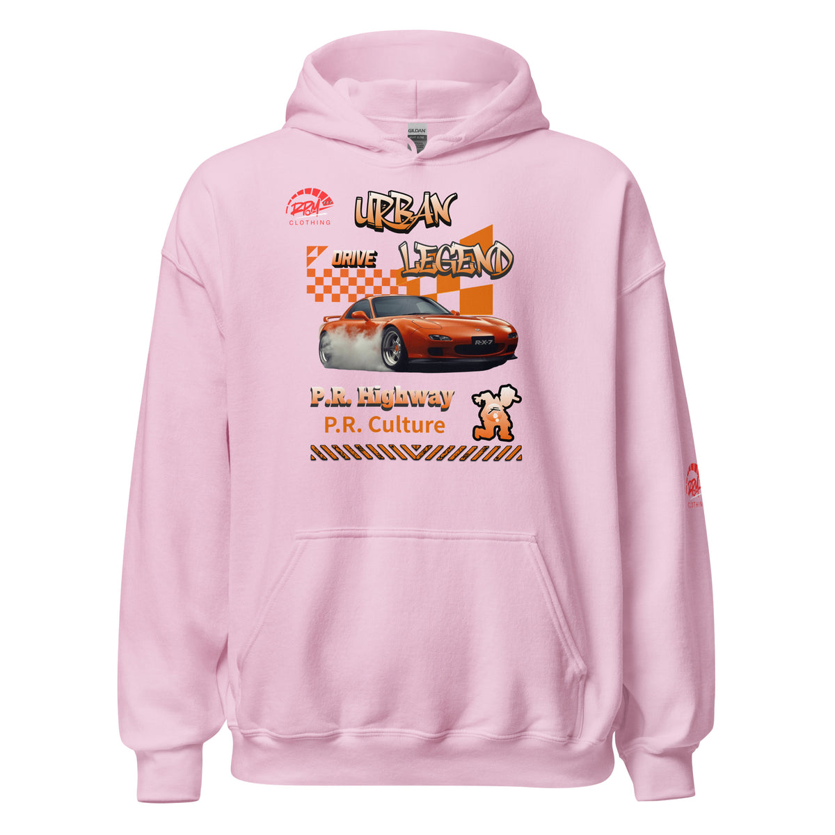Urban Legend RX7 Unisex Hoodie (Orange/Light) | RPM 787 - RPM 787 Clothing