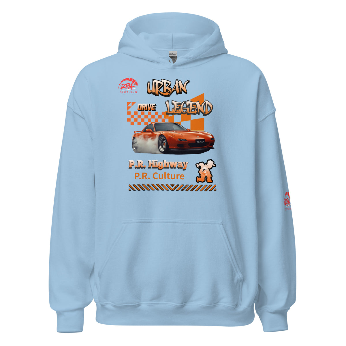 Urban Legend RX7 Unisex Hoodie (Orange/Light) | RPM 787 - RPM 787 Clothing
