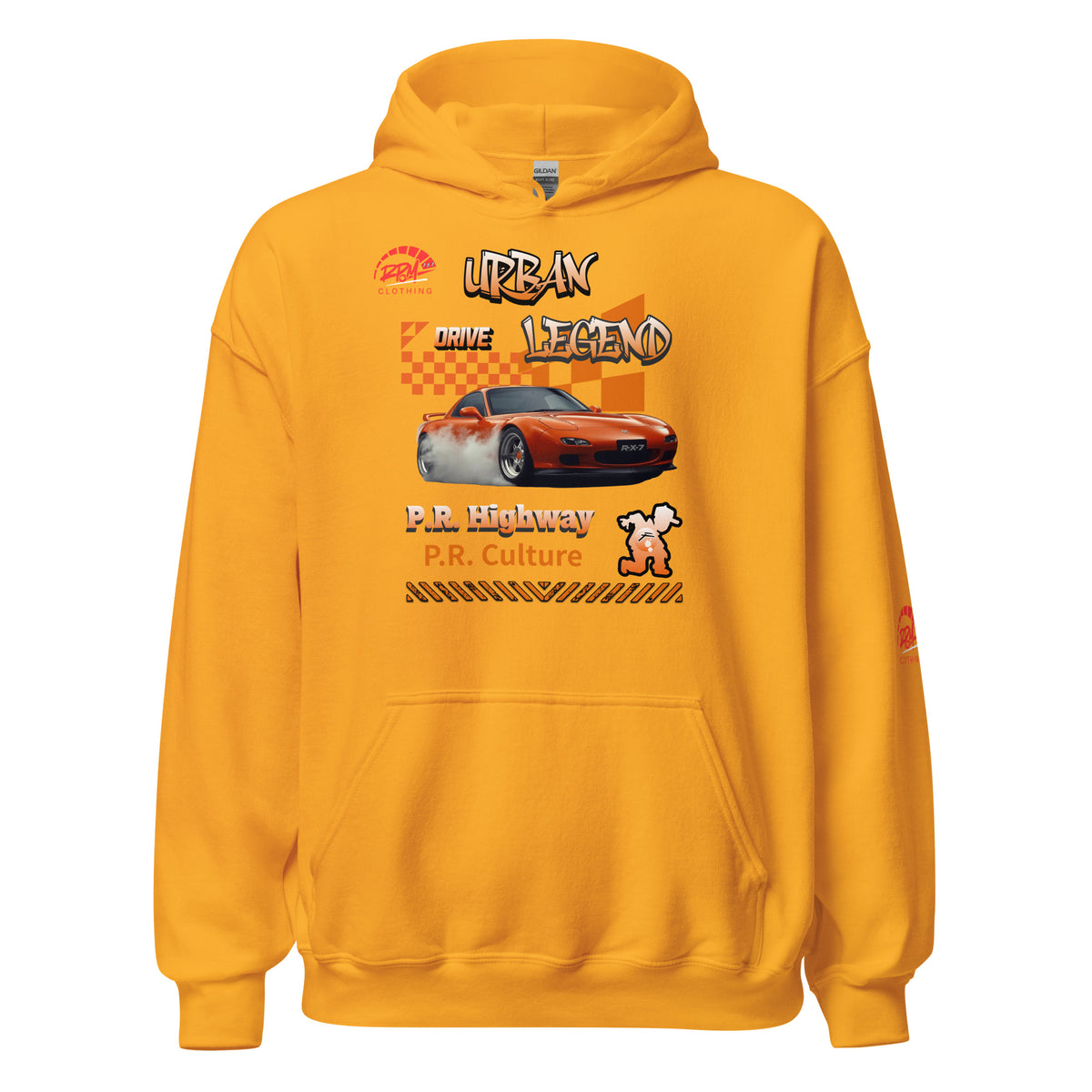 Urban Legend RX7 Unisex Hoodie (Orange/Light) | RPM 787 - RPM 787 Clothing