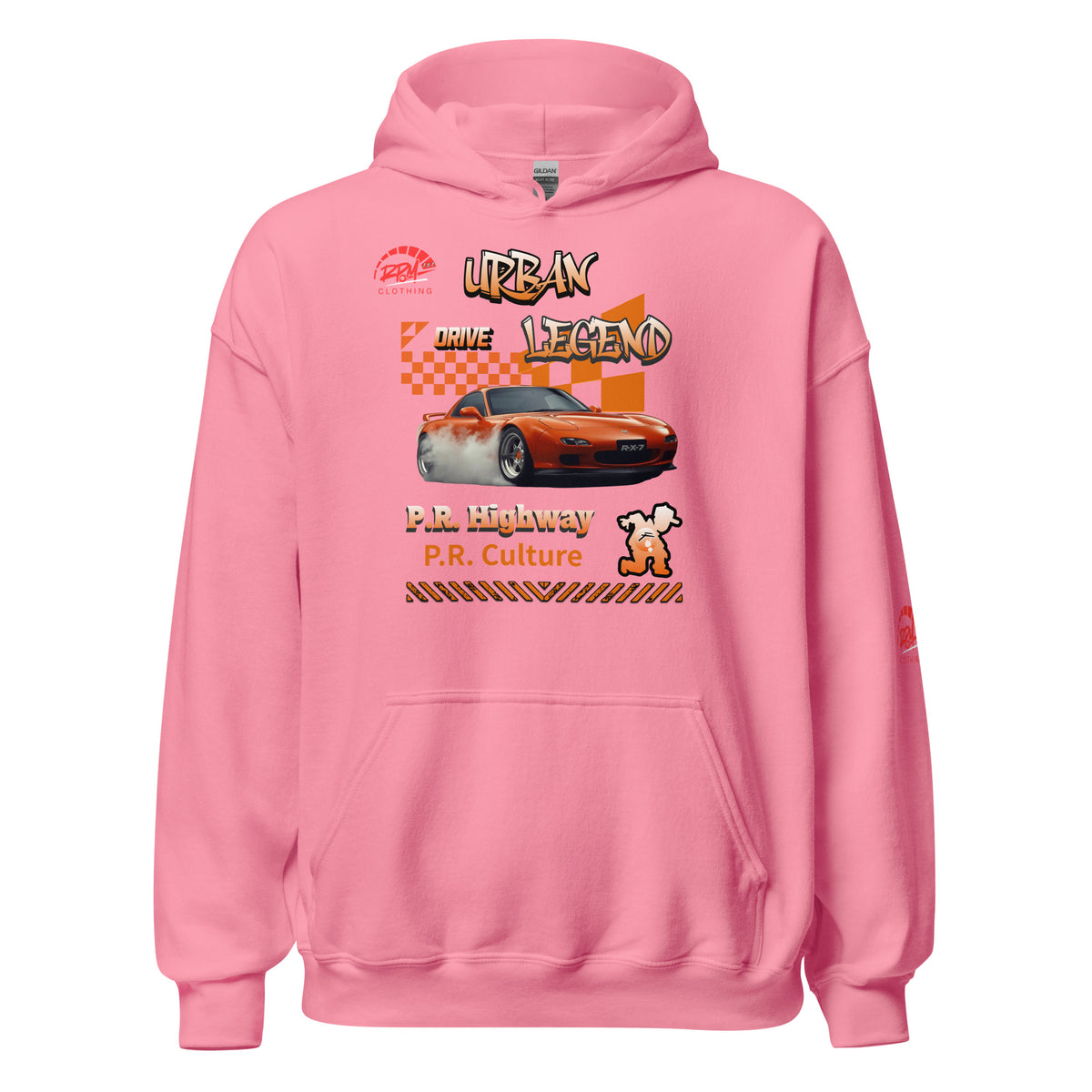 Urban Legend RX7 Unisex Hoodie (Orange/Light) | RPM 787 - RPM 787 Clothing
