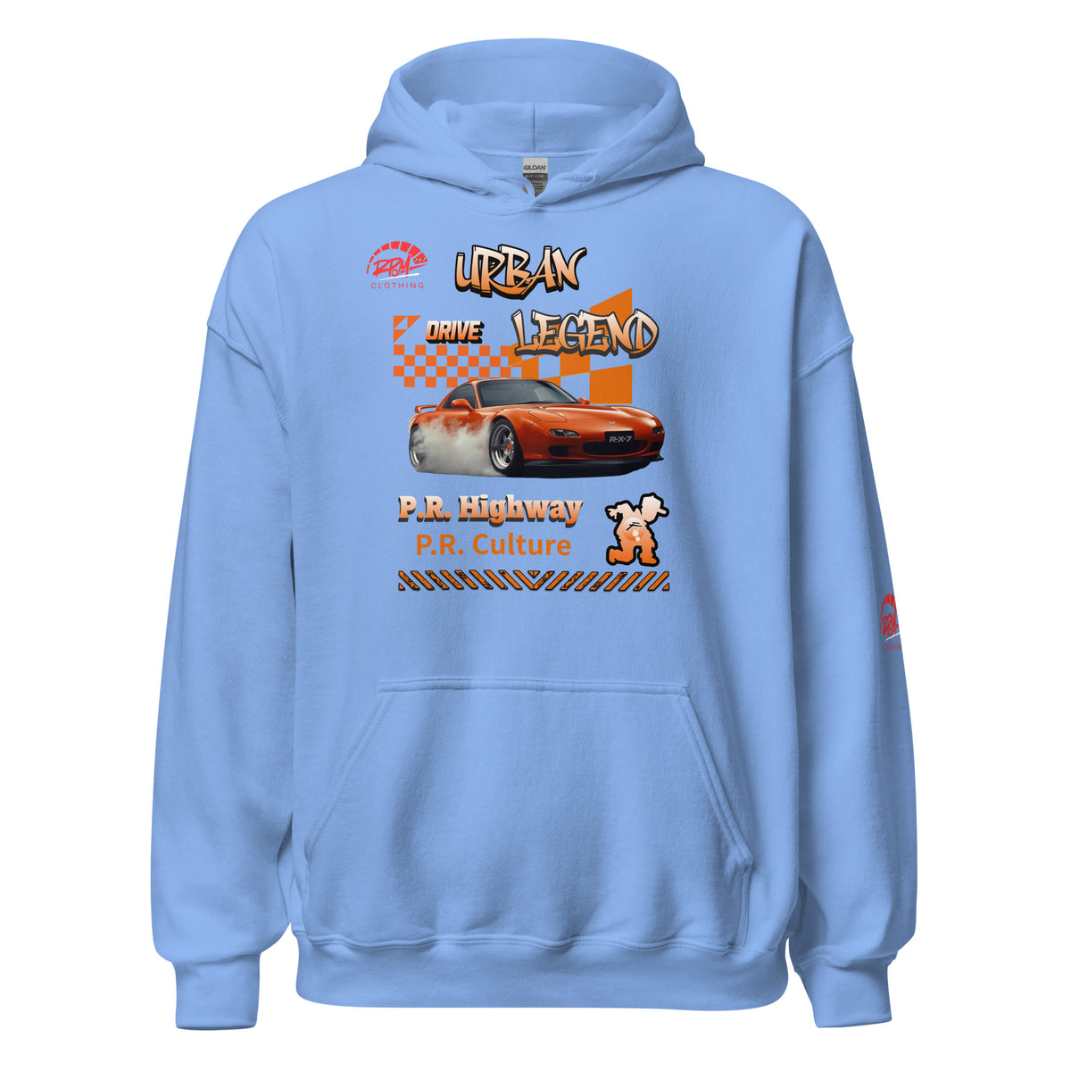 Urban Legend RX7 Unisex Hoodie (Orange/Light) | RPM 787 - RPM 787 Clothing