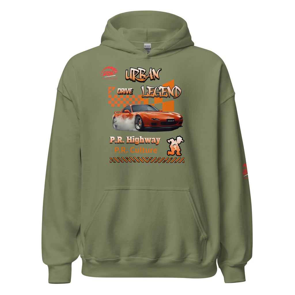 Urban Legend RX7 Unisex Hoodie (Orange/Light) | RPM 787 - RPM 787 Clothing