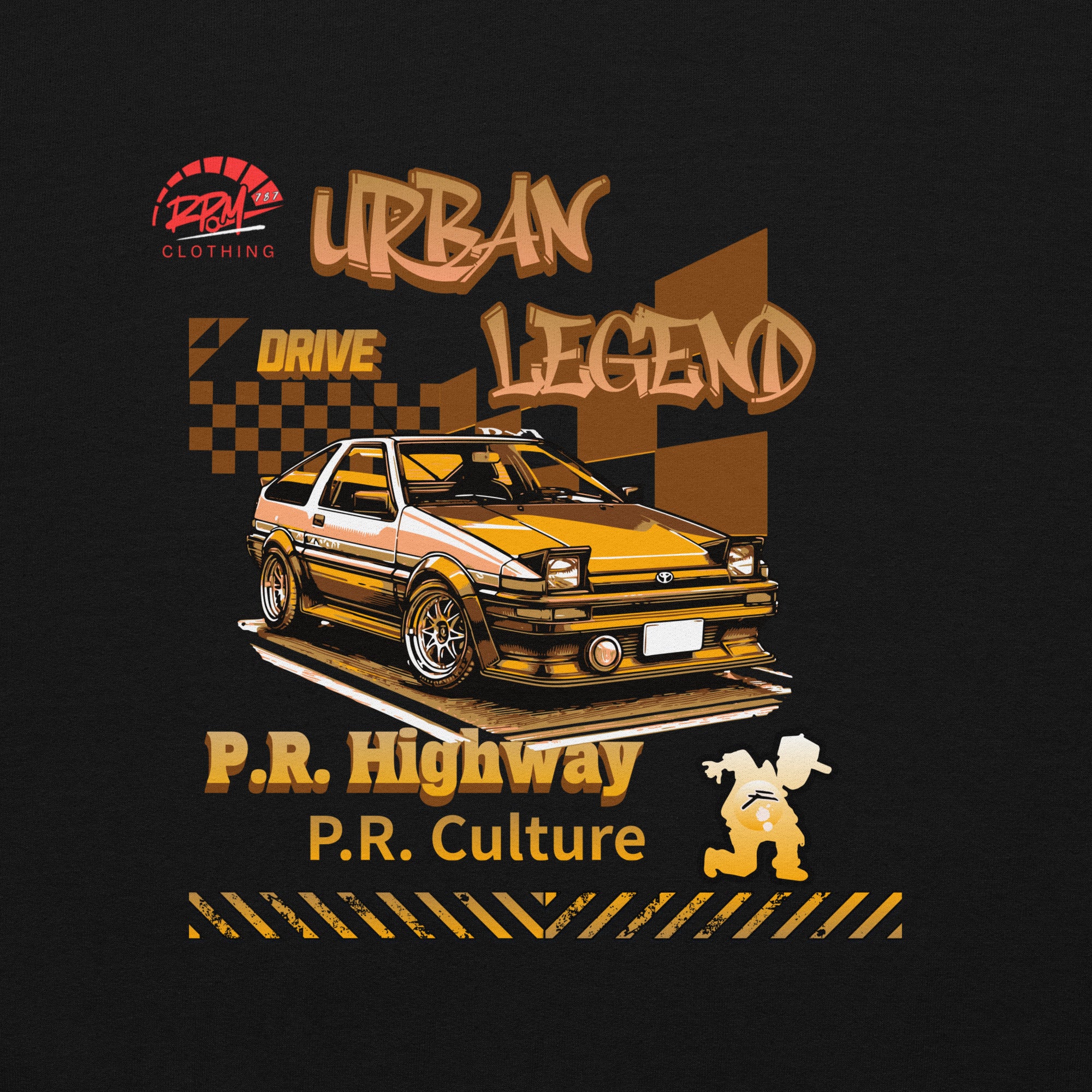 Urban Legend AE86 Unisex Hoodie (Golden/Dark) | RPM 787 - RPM 787 Clothing