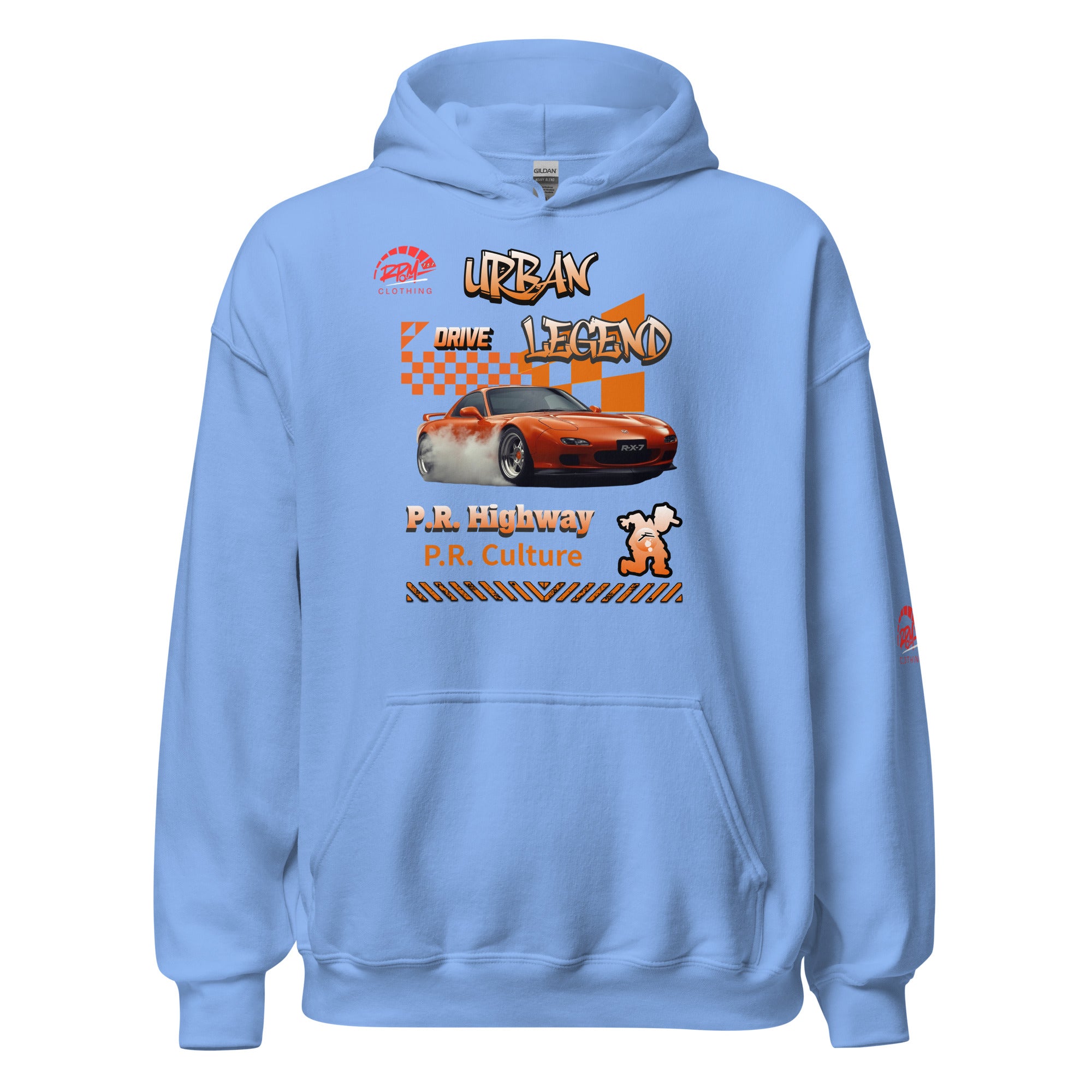 Urban Legend RX7 Unisex Hoodie (Orange/Light) | RPM 787 - RPM 787 Clothing