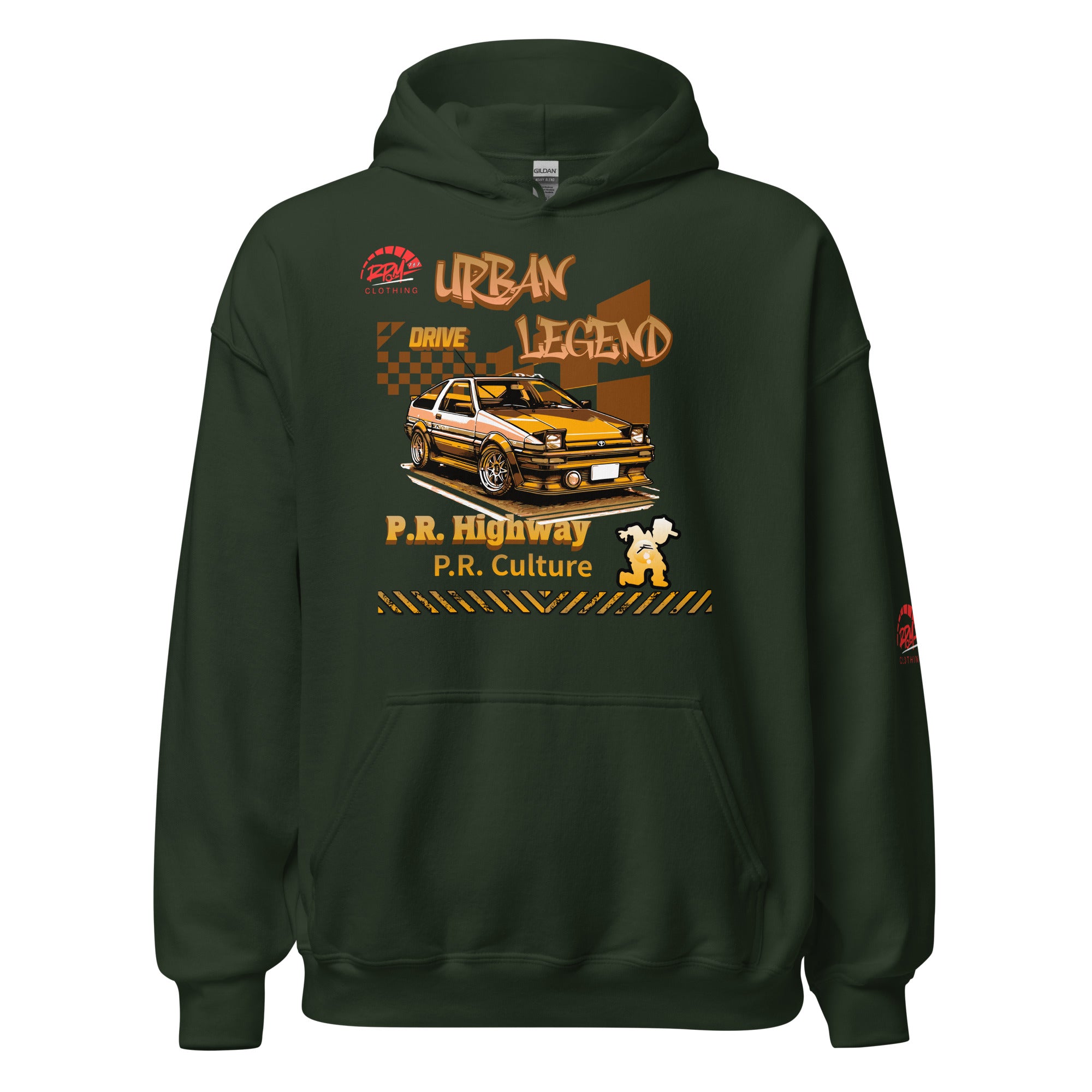 Urban Legend AE86 Unisex Hoodie (Golden/Dark) | RPM 787 - RPM 787 Clothing