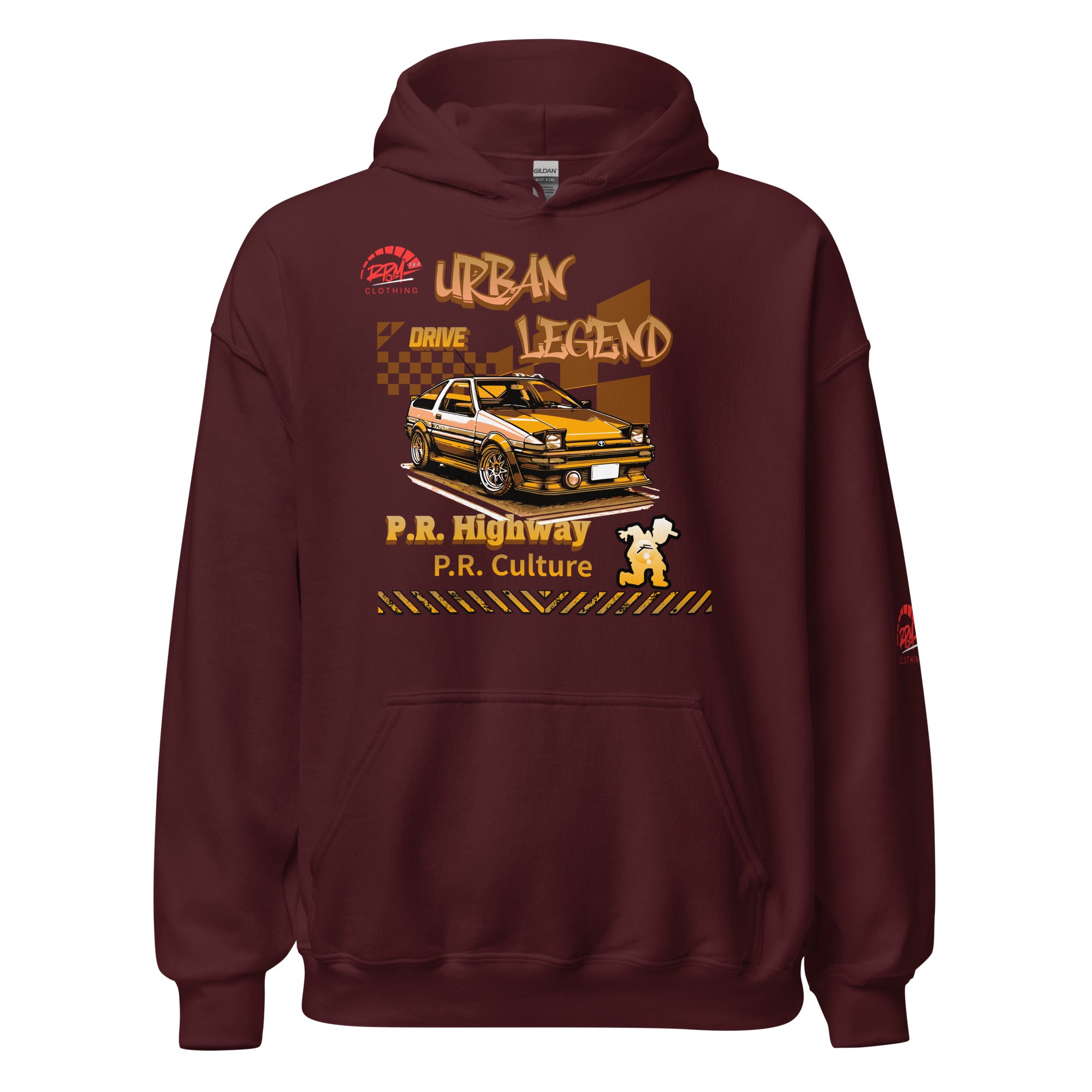 Urban Legend AE86 Unisex Hoodie (Golden/Dark) | RPM 787 - RPM 787 Clothing