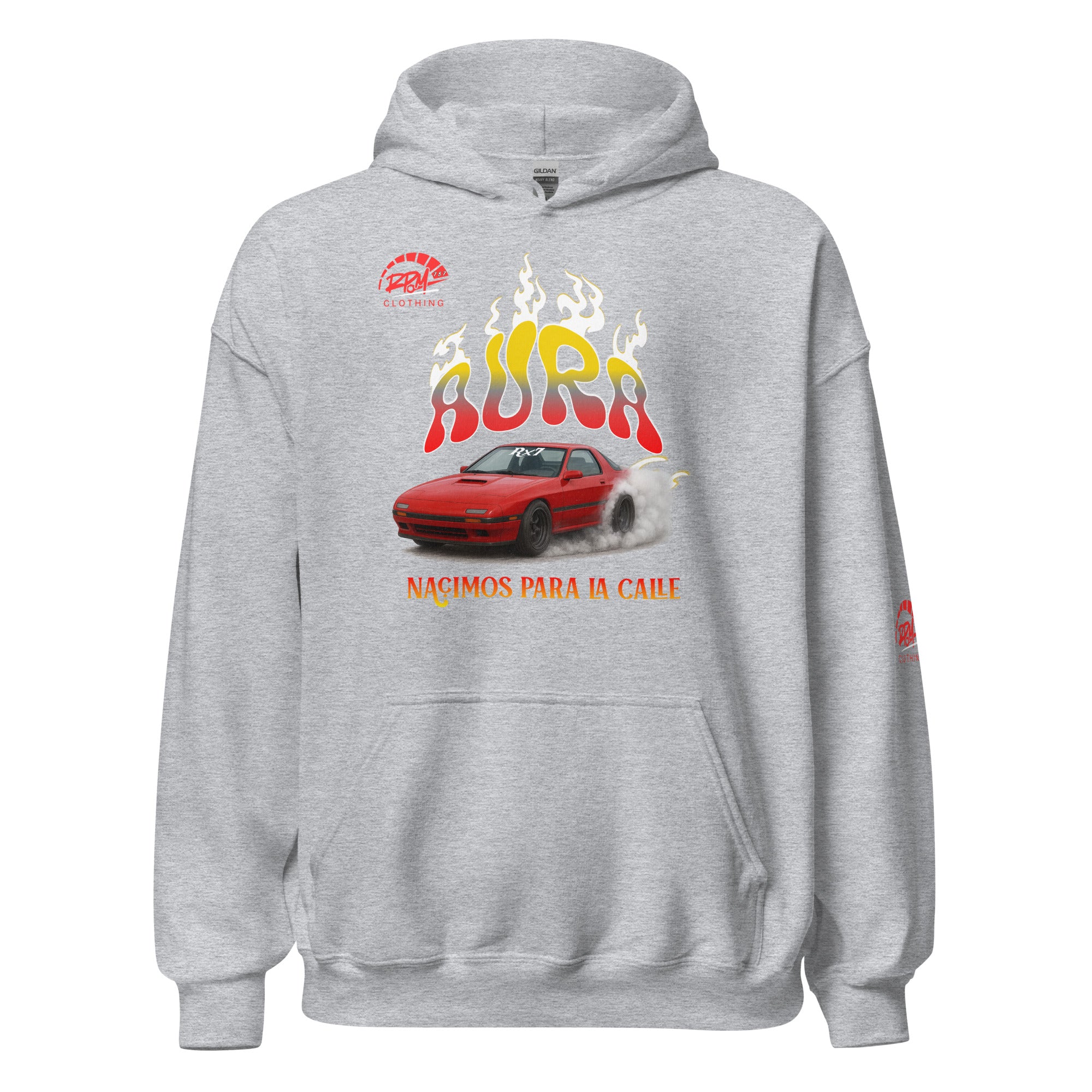 AURA RX7 Unisex Hoodie (Red/Light) | RPM 787 - RPM 787 Clothing