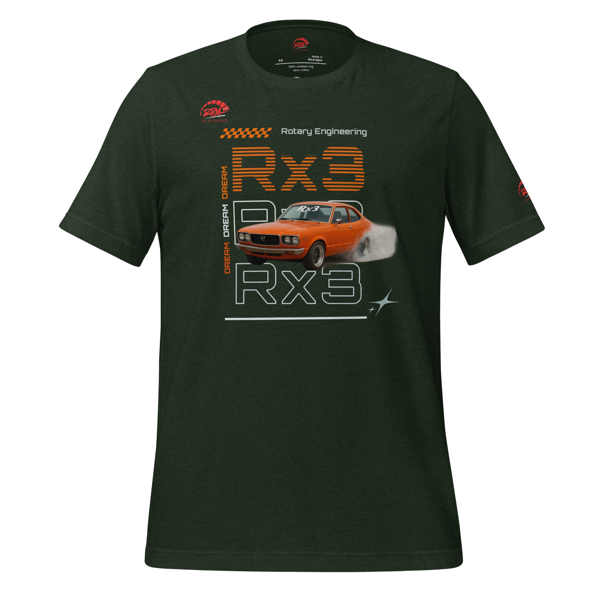 Rotary Dream RX3 Unisex Tee (Orange/Dark) | RPM 787 - RPM 787 Clothing