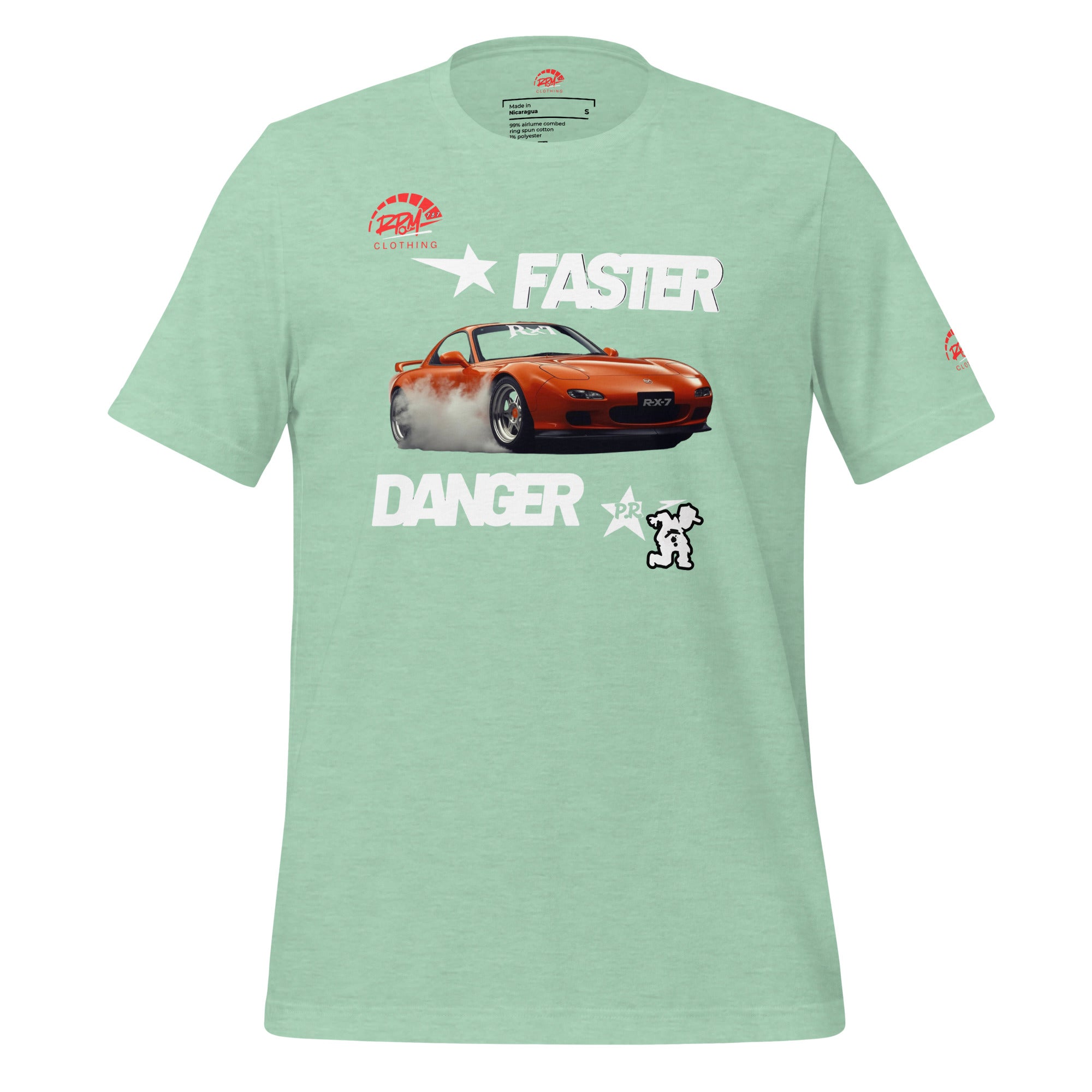 Faster Danger Rx7 Unisex Tee (Light) | RPM 787 - RPM 787 Clothing