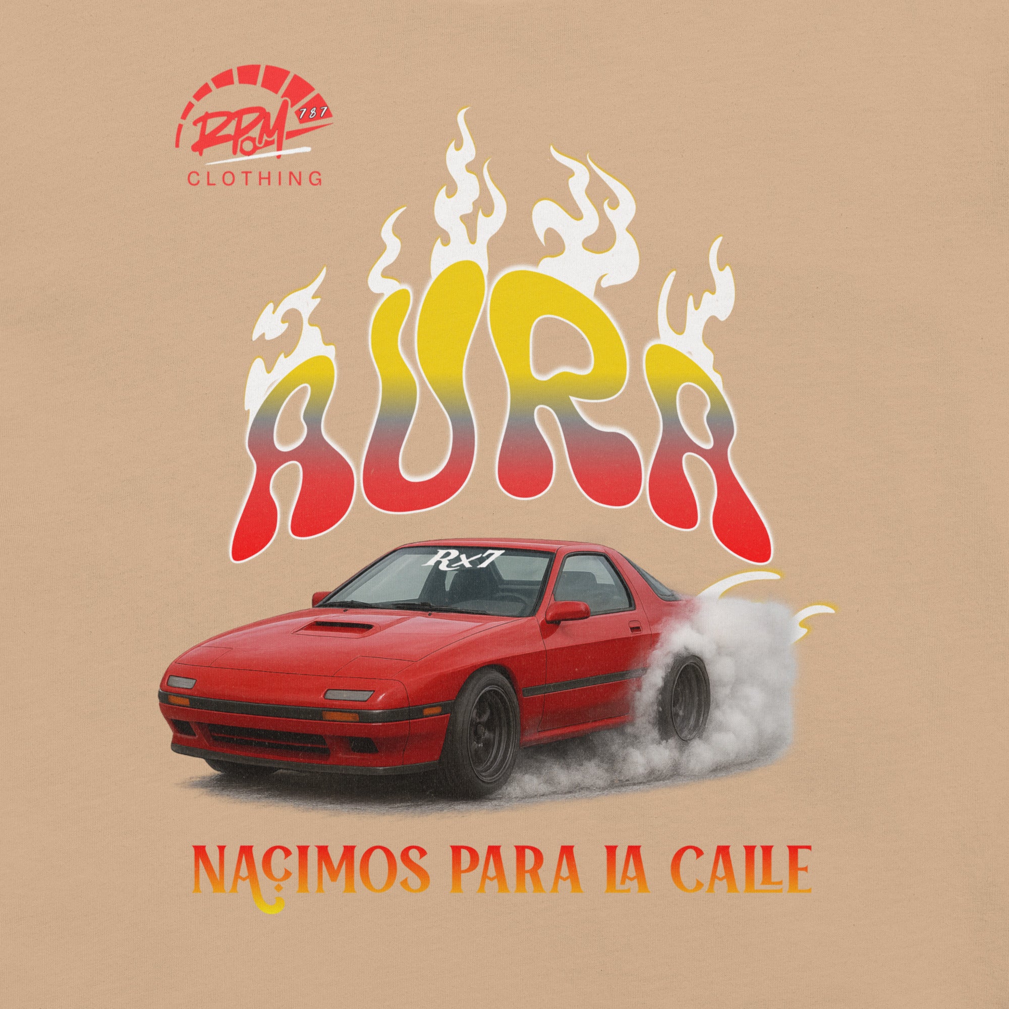 AURA RX7 Unisex Tee (Red/Light) | RPM 787 - RPM 787 Clothing